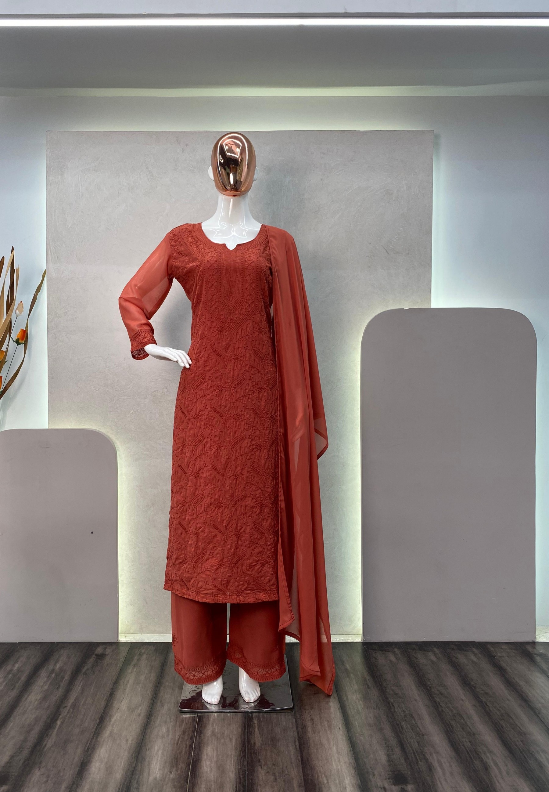 BE 254 READYMADE PAKISTANI SUITS COTTON THREAD 