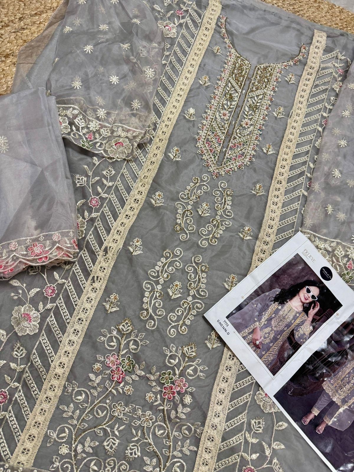 MEHBOOB TEX 1496 D SALWAR SUITS GREY COLOUR
