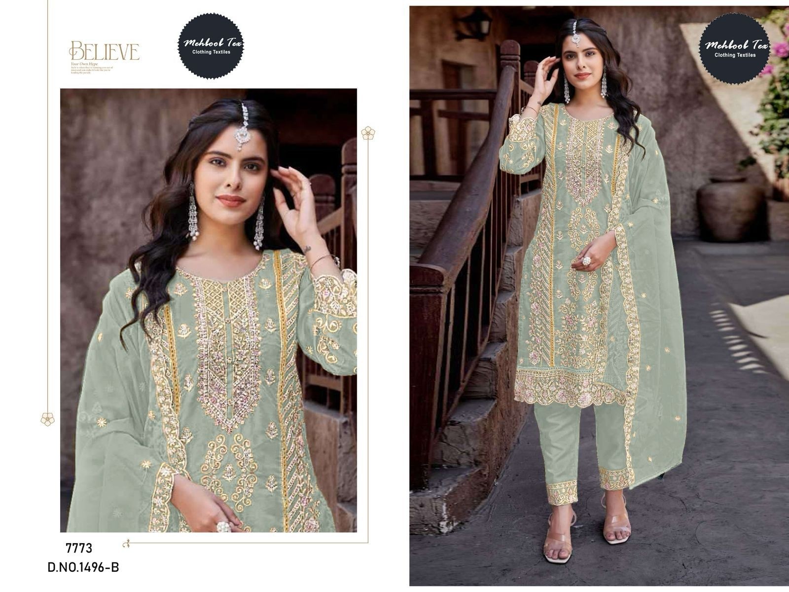 MEHBOOB TEX 1496 B SALWAR SUITS SINGLE