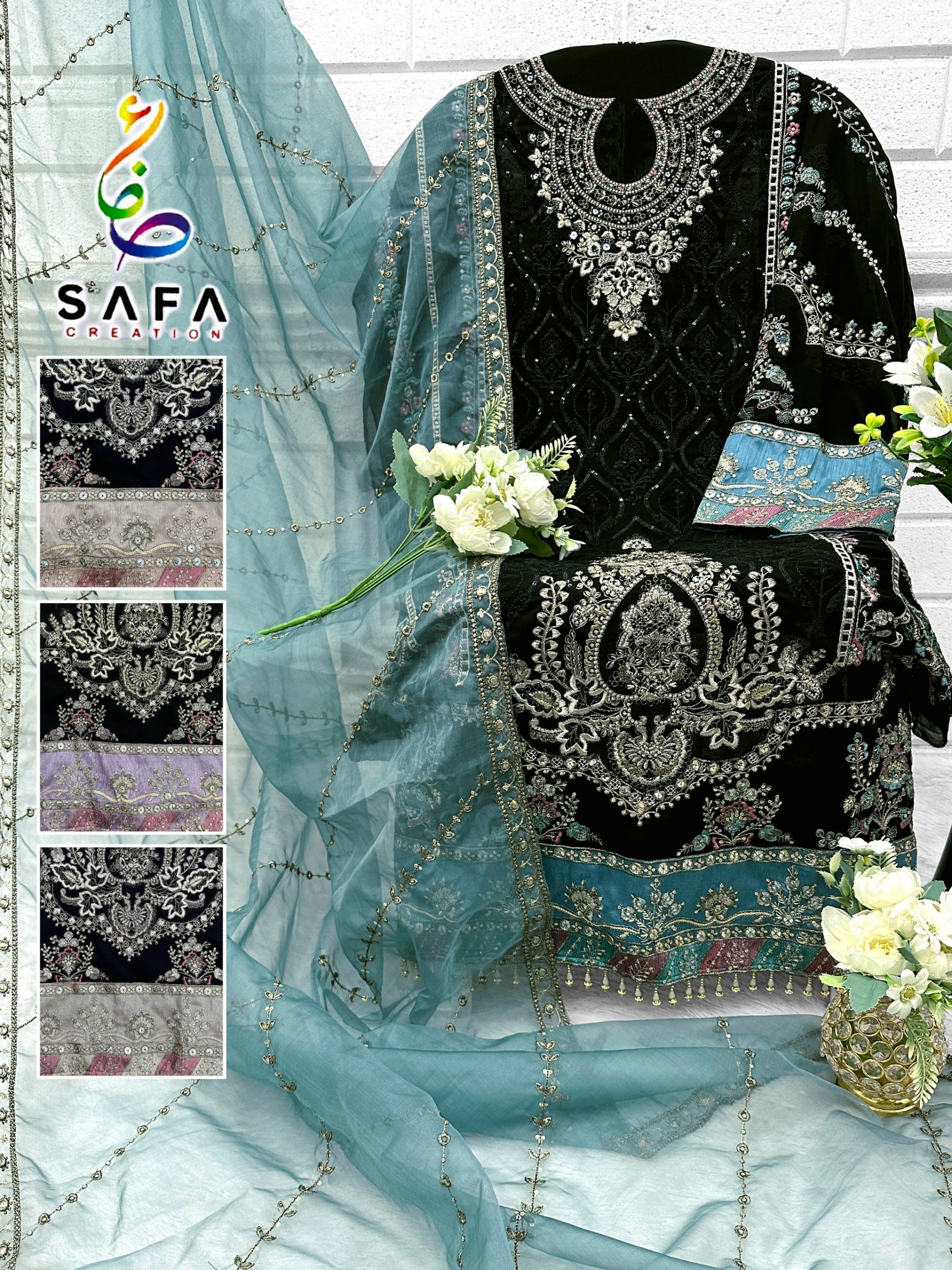 SAFA CREATION SF 1019 A  TO 1019 D PAKISTANI SUITS SINGLE PIECE 