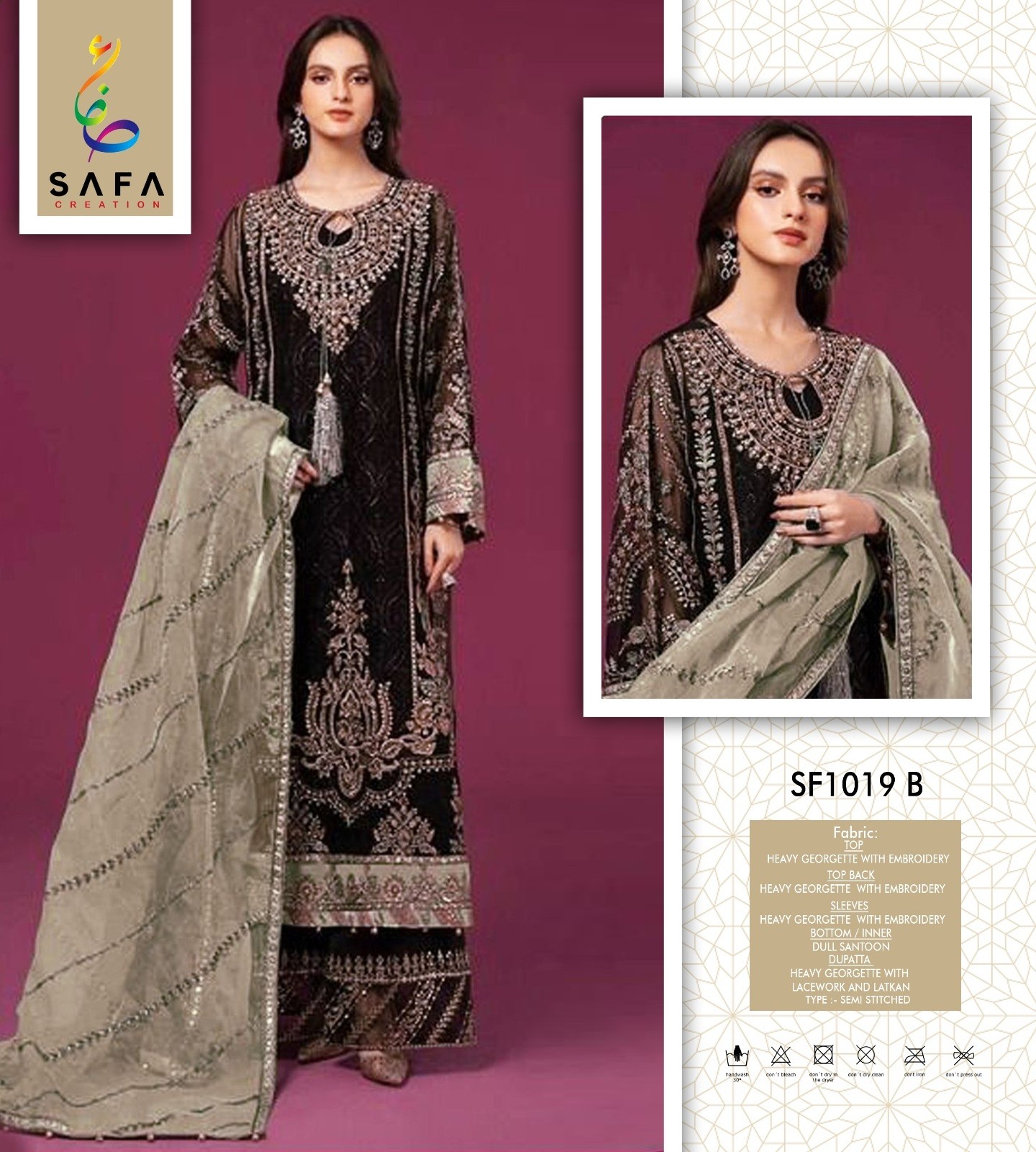 SAFA CREATION SF 1019 A  TO 1019 D PAKISTANI SUITS SINGLE PIECE 
