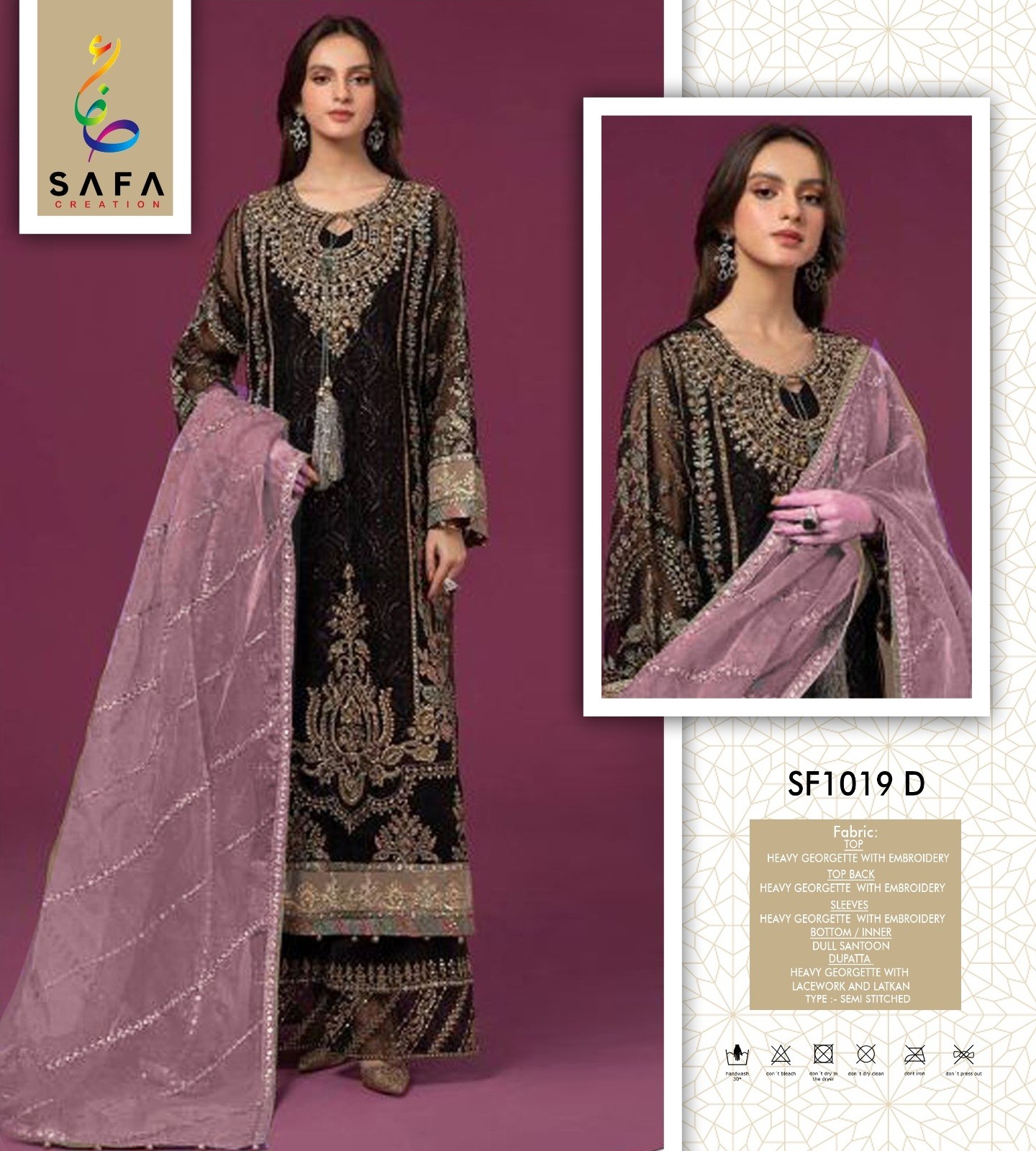 SAFA CREATION SF 1019 A  TO 1019 D PAKISTANI SUITS SINGLE PIECE 