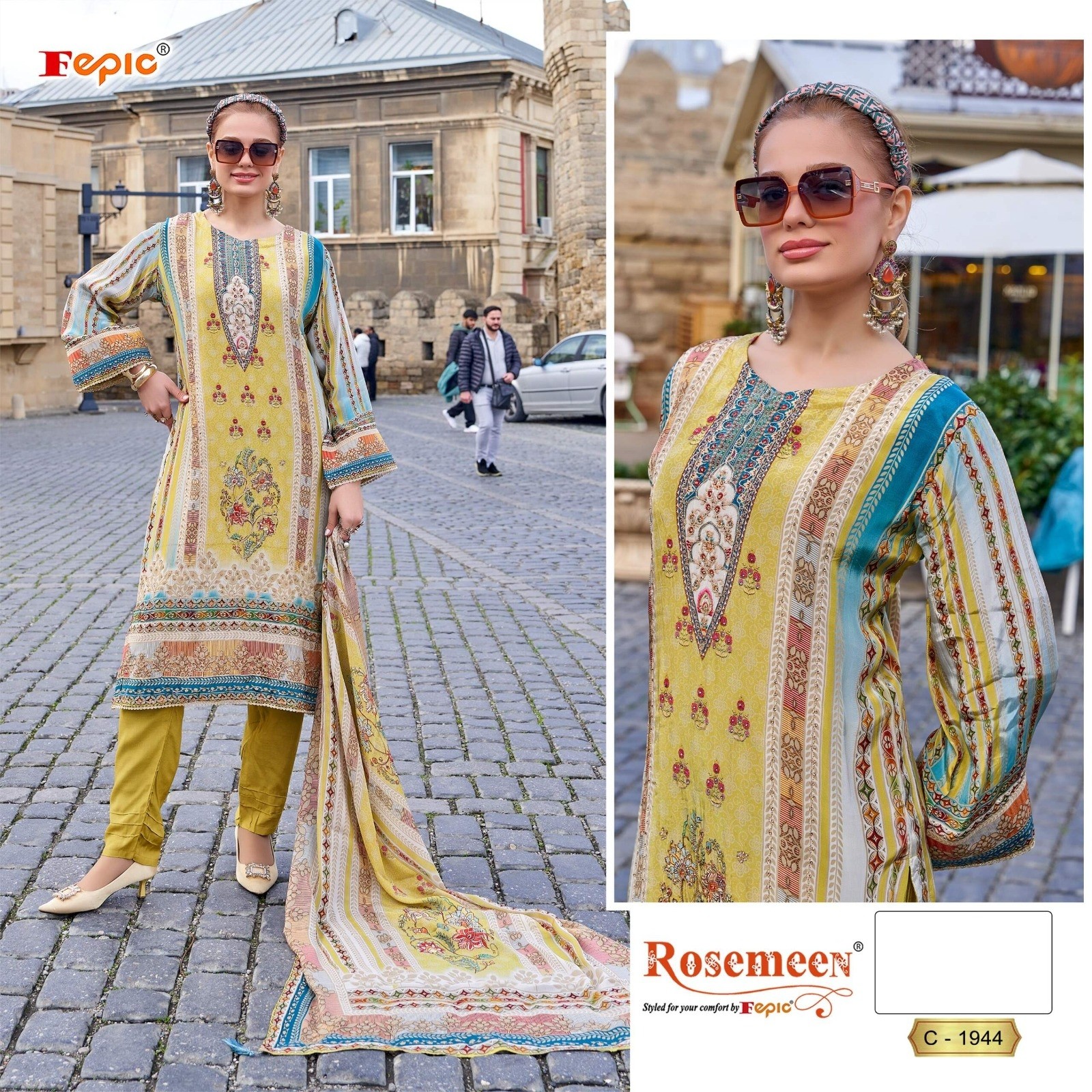 FEPIC ROSEMEEN 1944 LATEST PAKISTANI SUITS YELLOW