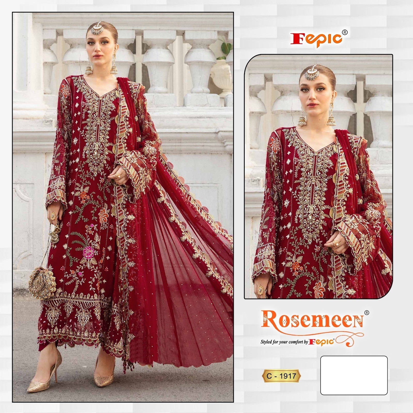 FEPIC ROSEMEEN 1917 PAKISTANI SALWAR SUITS WHOLESALE