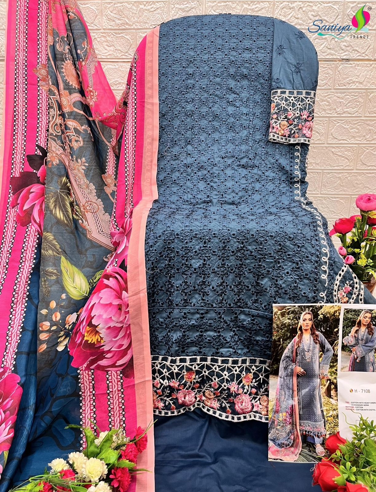SANIYA TRENDZ 29003 ADAN LIBAS CHIKANKARI 29 PAKISTANI SALWAR SUITS WITH PRICE