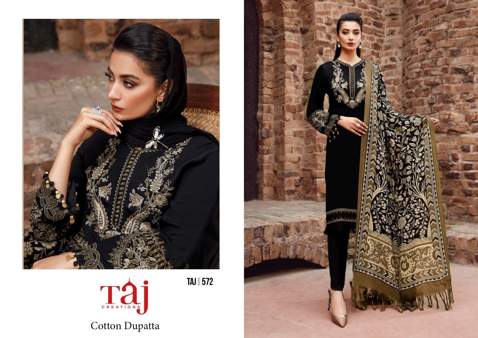 TAJ CREATIONS TAJ 572 PAKISTANI SUITS VISCOSE RAYON 