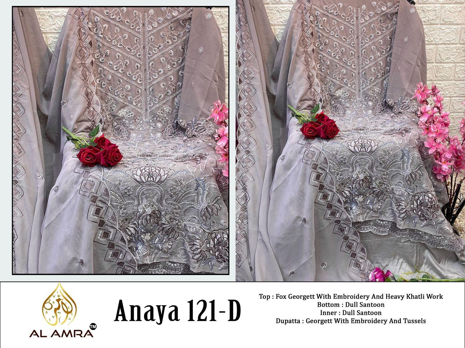 AL AMRA ANAYA 121 D PAKISTANI SUITS ONLINE BUY SHOP INDIA