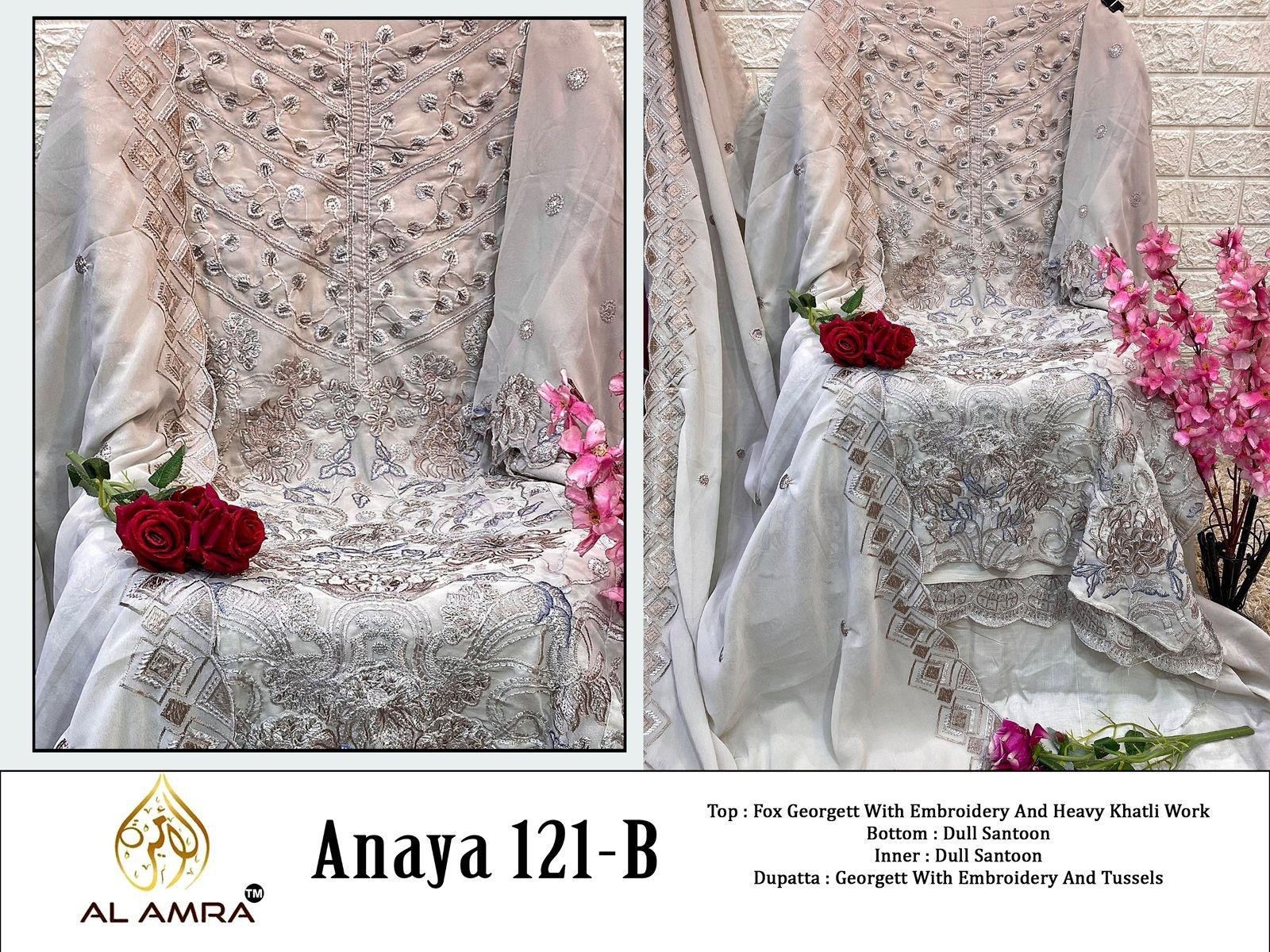 AL AMRA ANAYA 121 B LATEST PAKISTANI SUITS ONLINE BUY SHOP