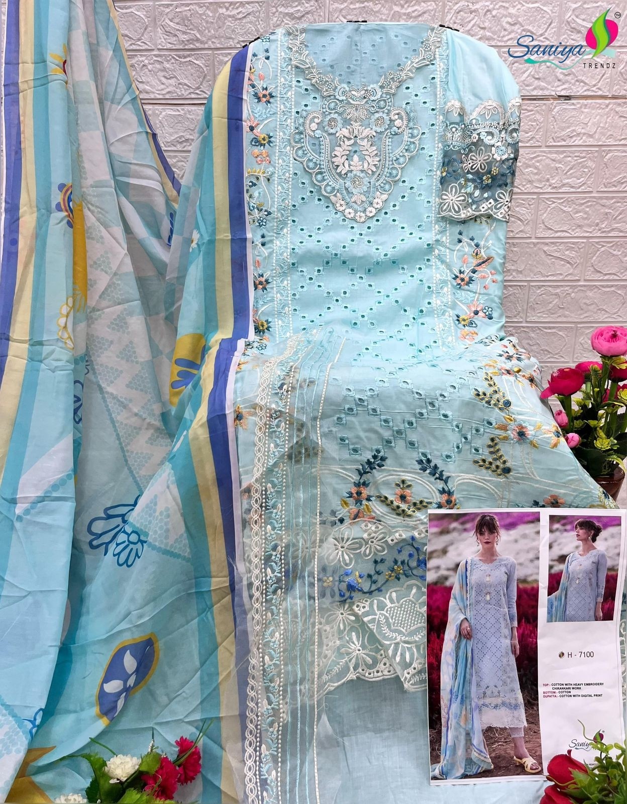 SANIYA TRENDZ 7100 MUSHQ VOL 13 LATEST PAKISTANI SUITS ONLINE SHOPPING