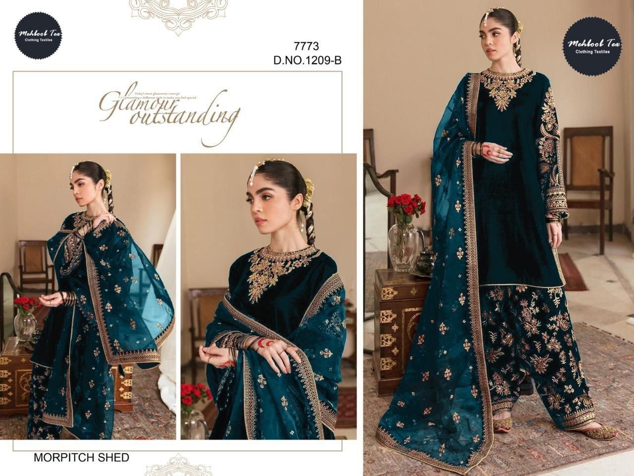 MEHBOOB TEX 1209 B VELVET PAKISTANI SUITS MORPITCH SHED