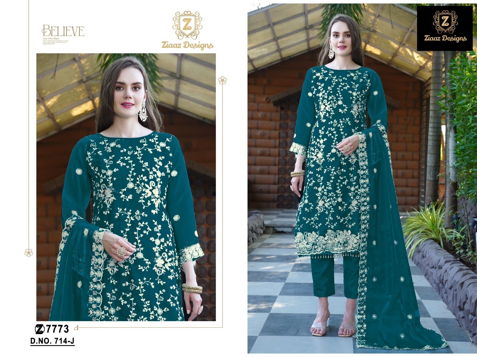 ZIAAZ DESIGNS 714 J PAKISTANI DRESSES BUY ONLINE