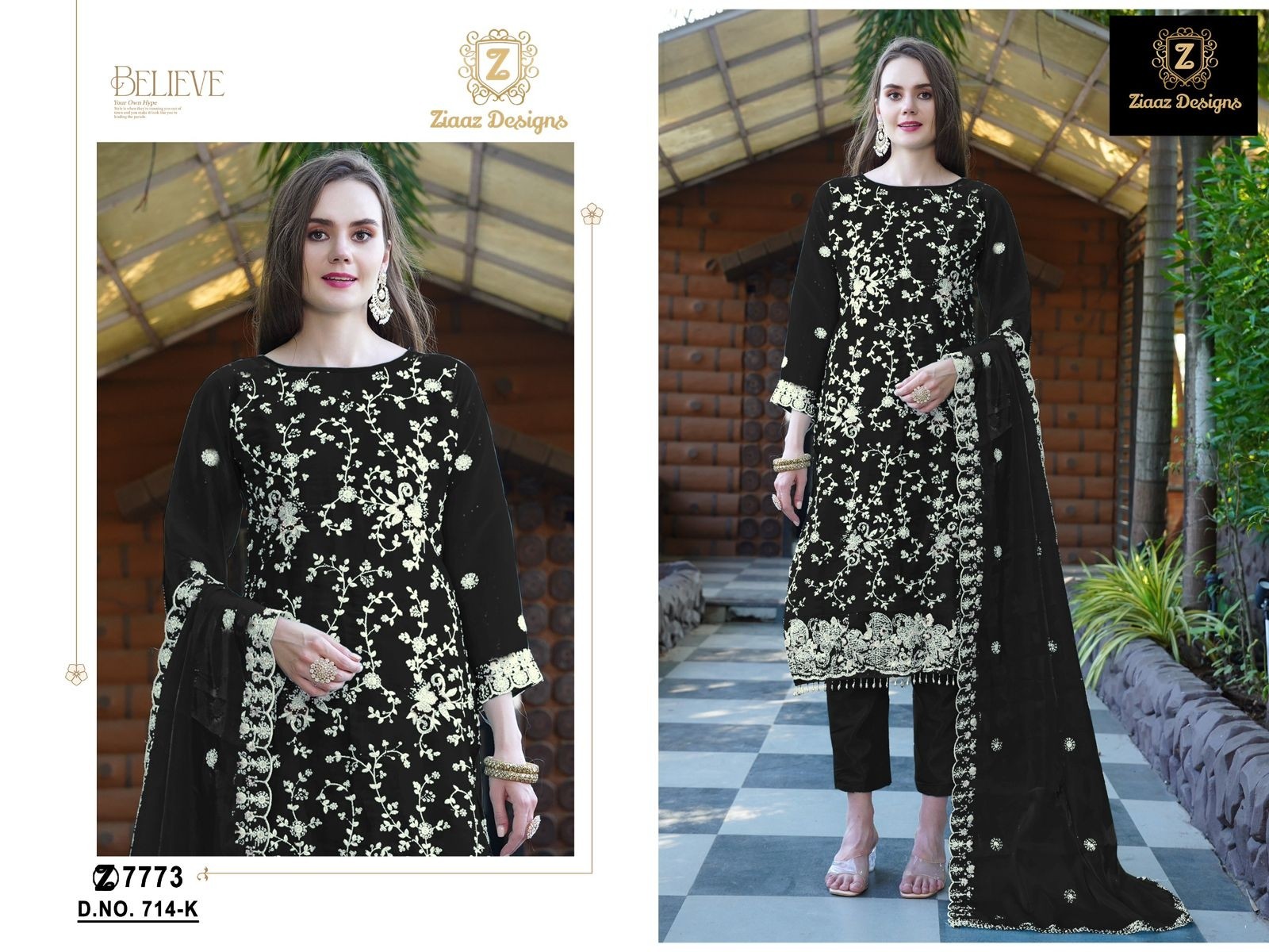 ZIAAZ DESIGNS 714 K PAKISTANI DRESSES BUY ONLINE IN SURAT
