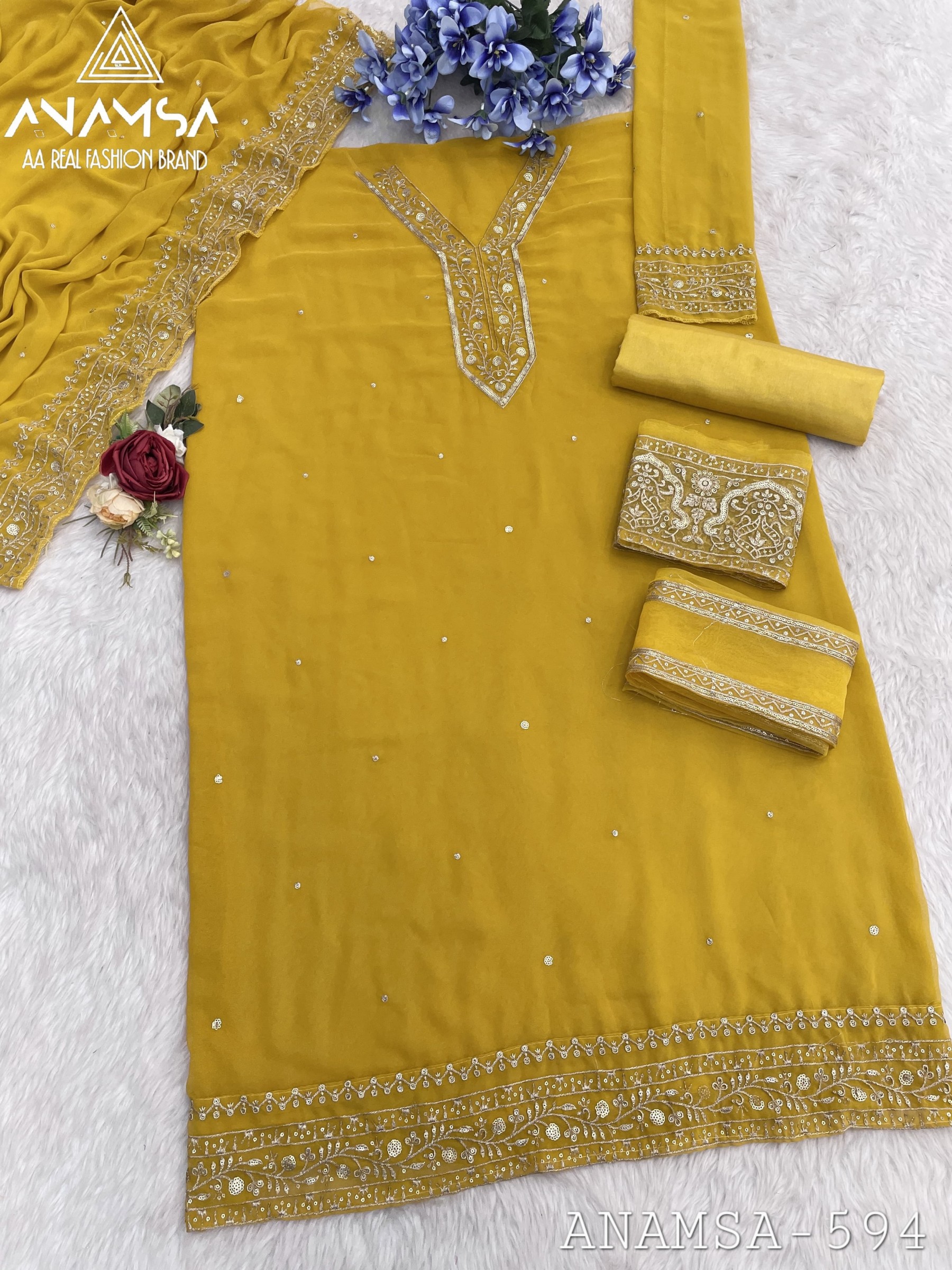 ANAMSA 594 PAKISTANI SALWAR SUITS NEW COLLECTION