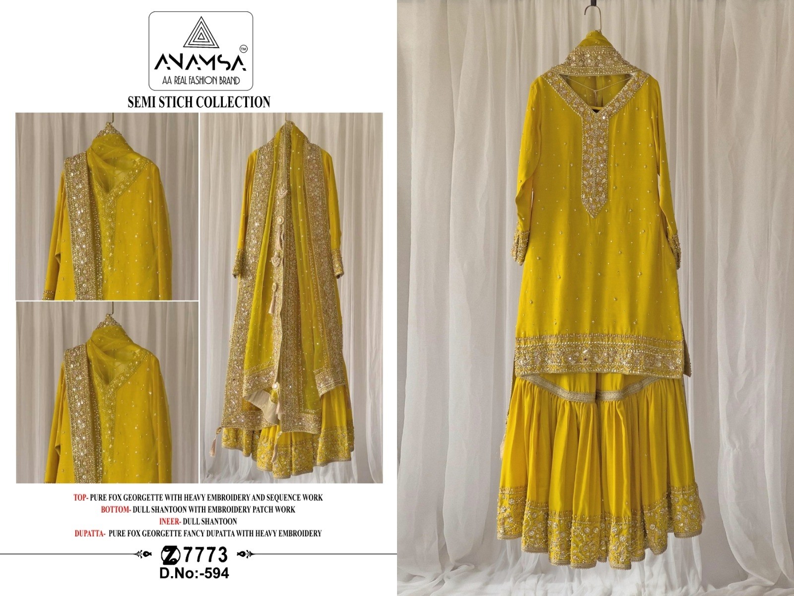 ANAMSA 594 PAKISTANI SALWAR SUITS NEW COLLECTION