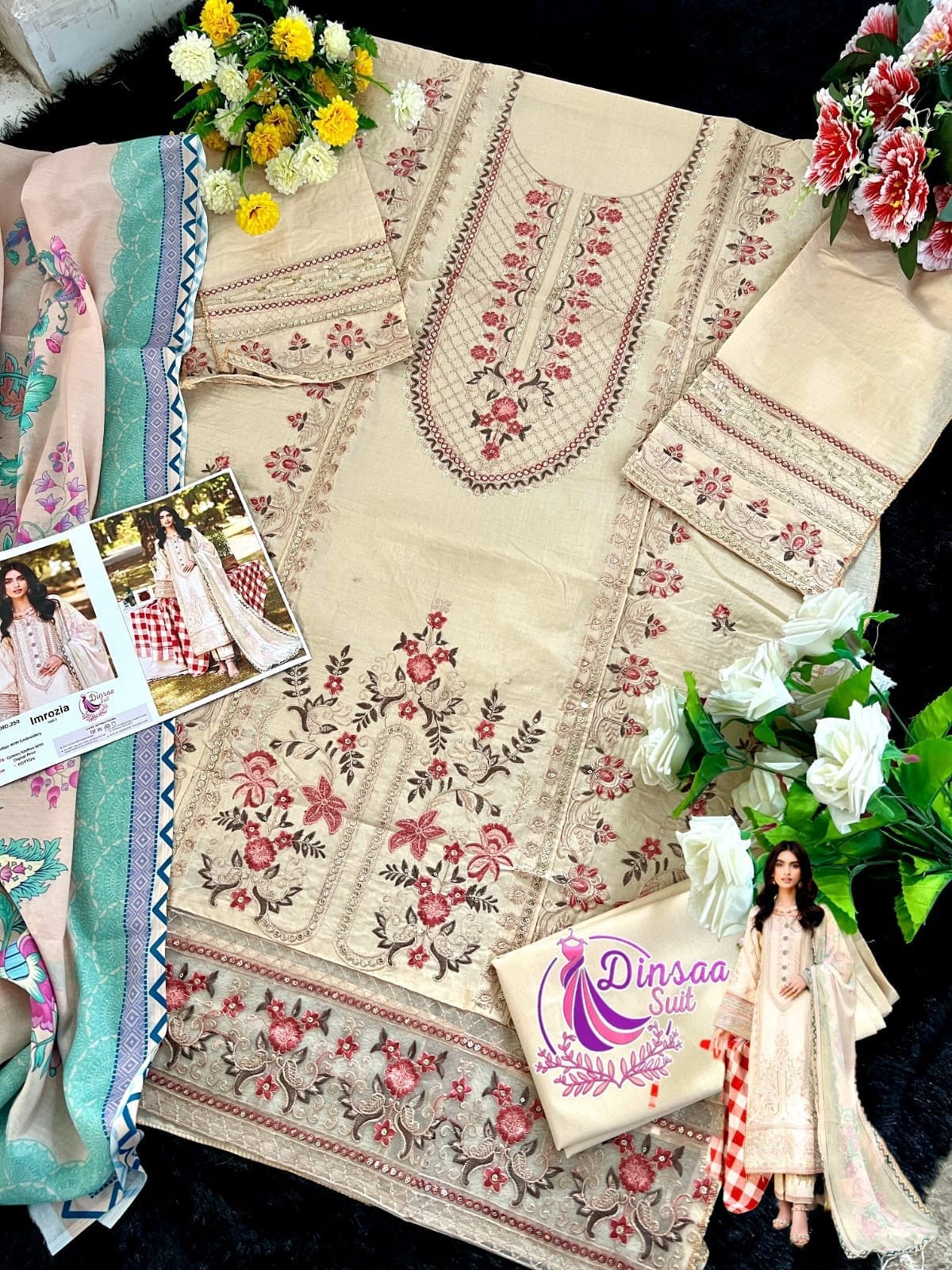 DINSAA SUIT D 250 IMROZIA VOL 1 PAKISTANI SALWAR SUITS SINGLE AVAILABLE