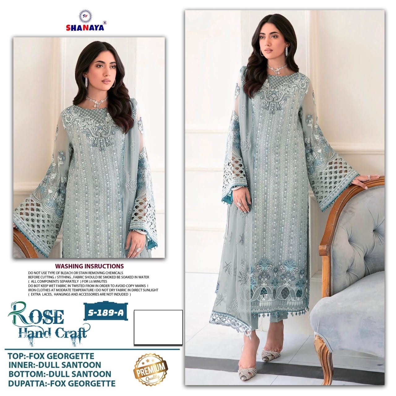 SHANAYA ROSE HAND CRAFT 189 PAKISTANI SUITS WHOLESALE BY SINGLE