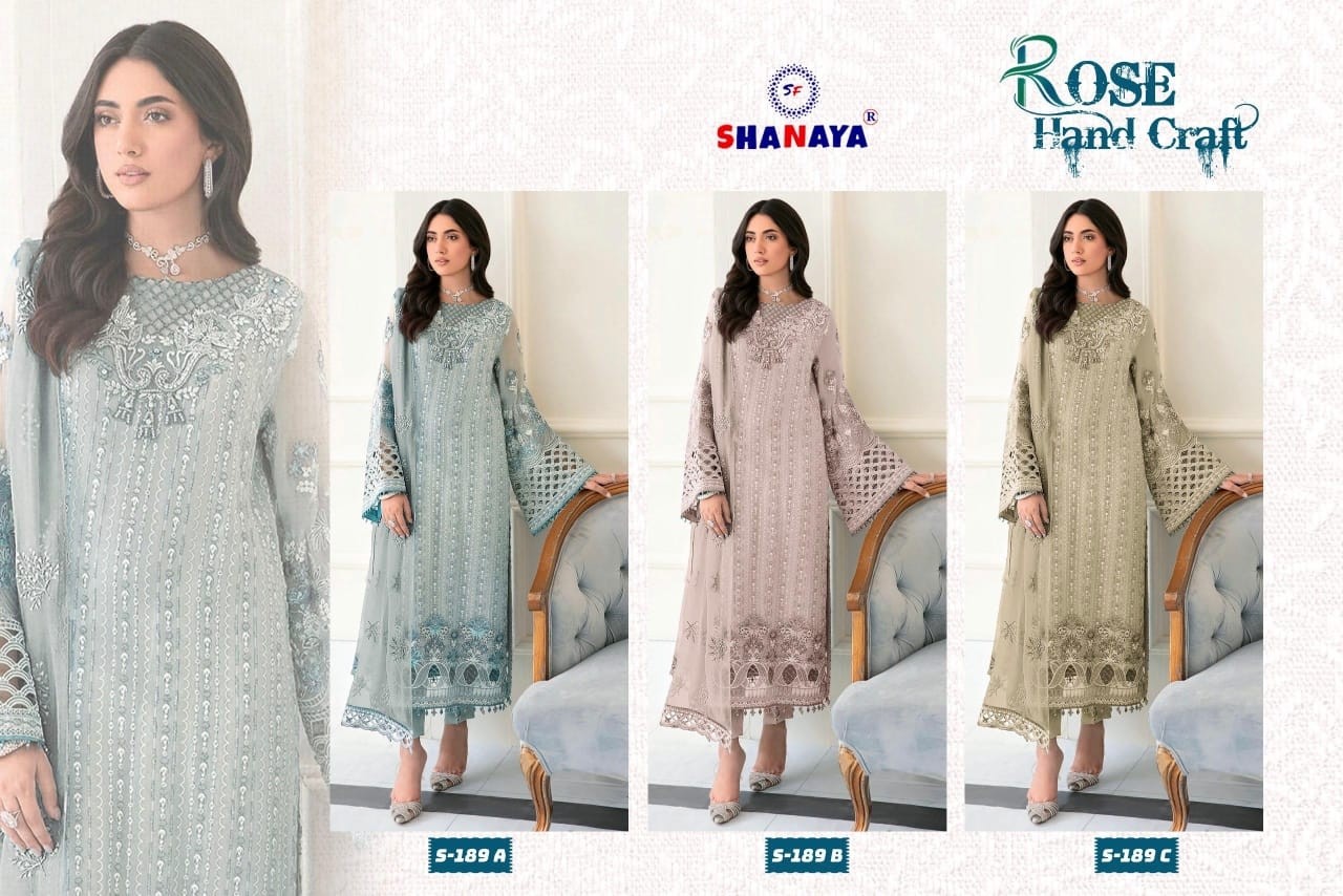 SHANAYA ROSE HAND CRAFT 189 PAKISTANI SUITS WHOLESALE BY SINGLE