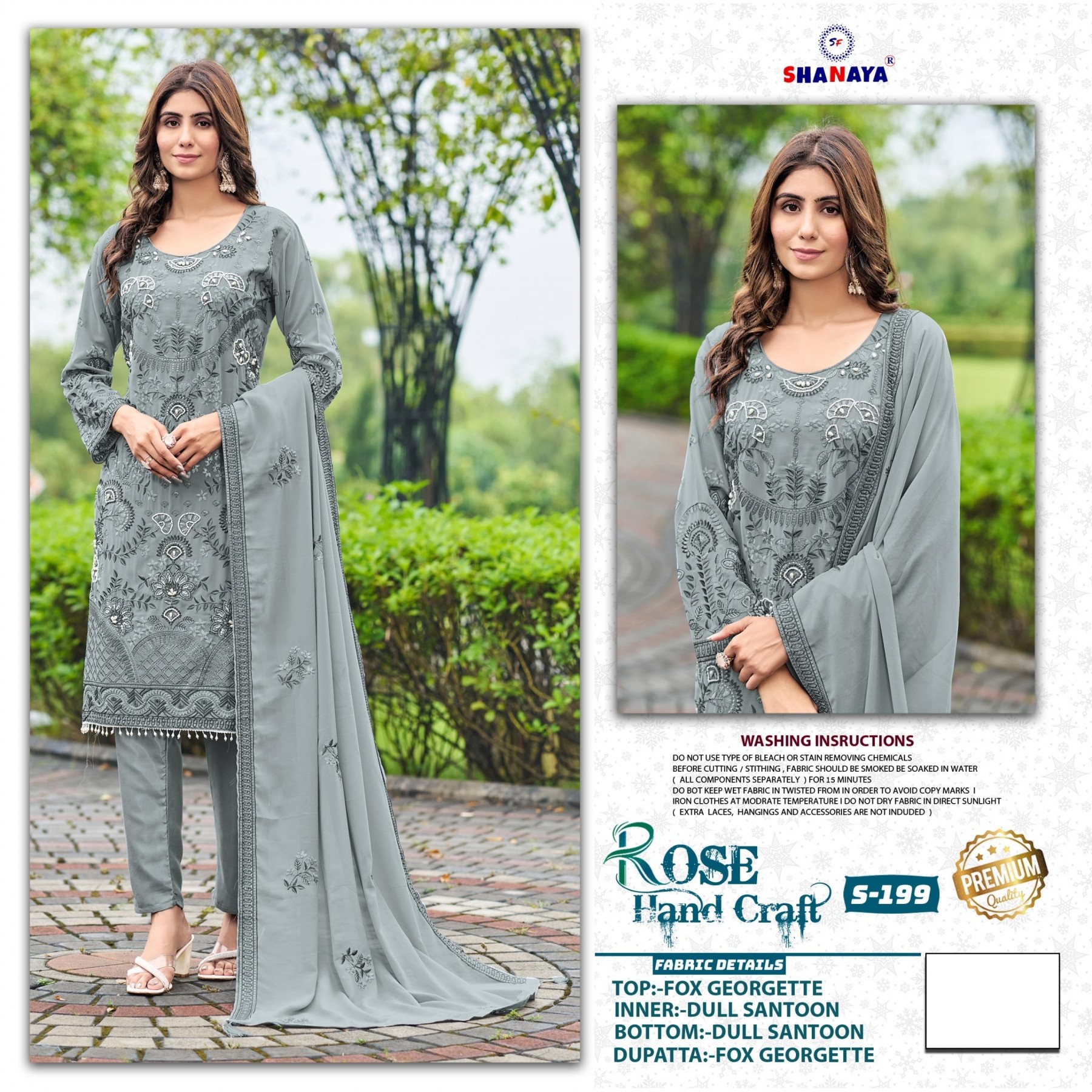 SHANAYA ROSE HAND CRAFT 199 PAKISTANI SUITS KHATALI HANDWORK