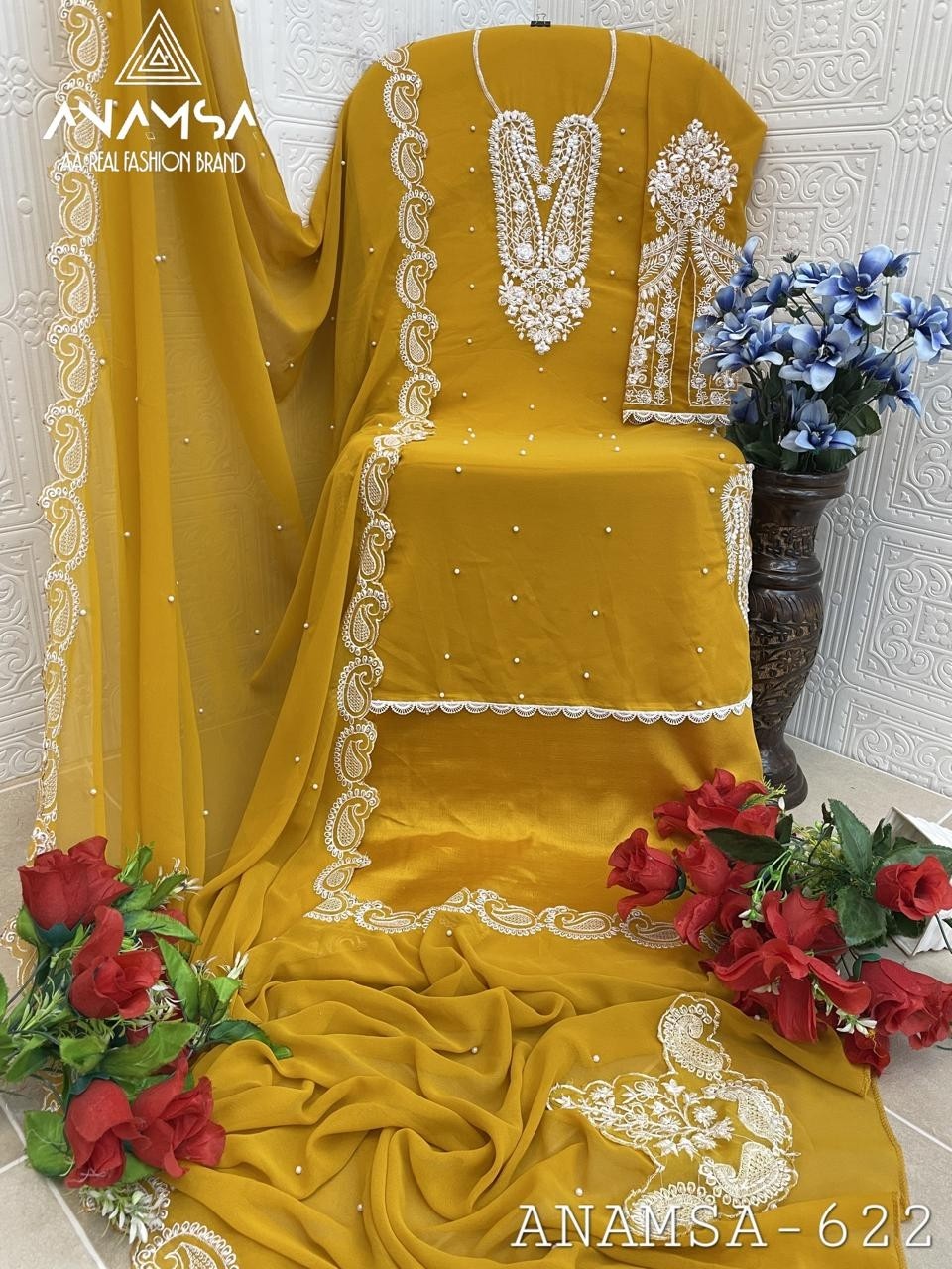 ANAMSA 622 HIT PAKISTANI SUITS BY ONLINE 