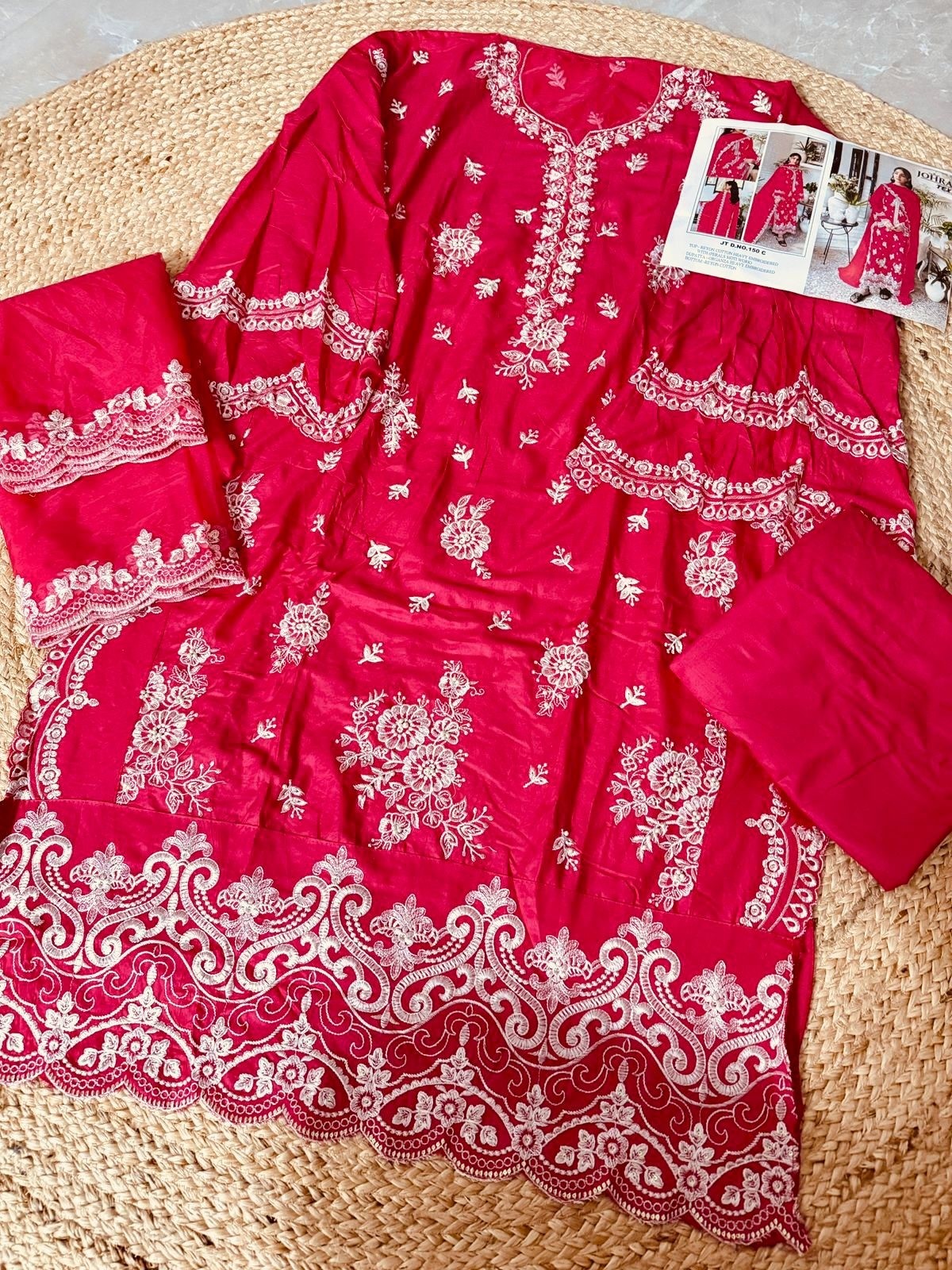 JOHRA TEX JT 150 C PAKISTANI SALWAR SUITS REYON COTTON 