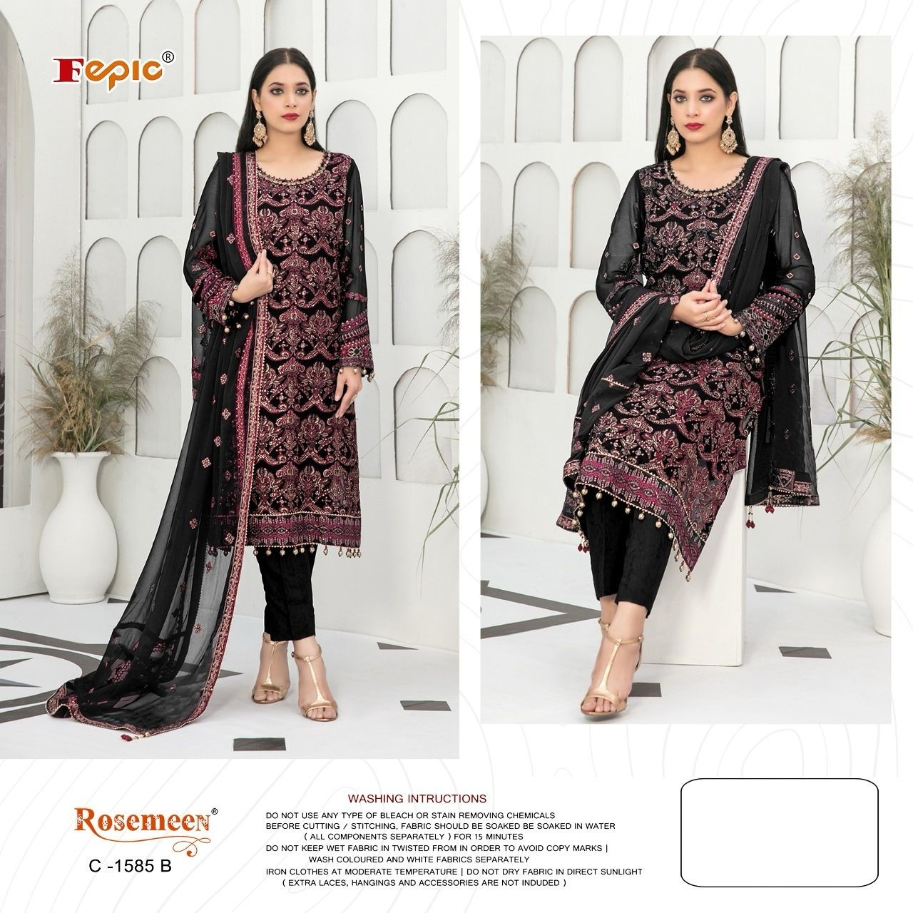 FEPIC ROSEMEEN C 1585 B SALWAR SUITS WHOLESALE BLACK