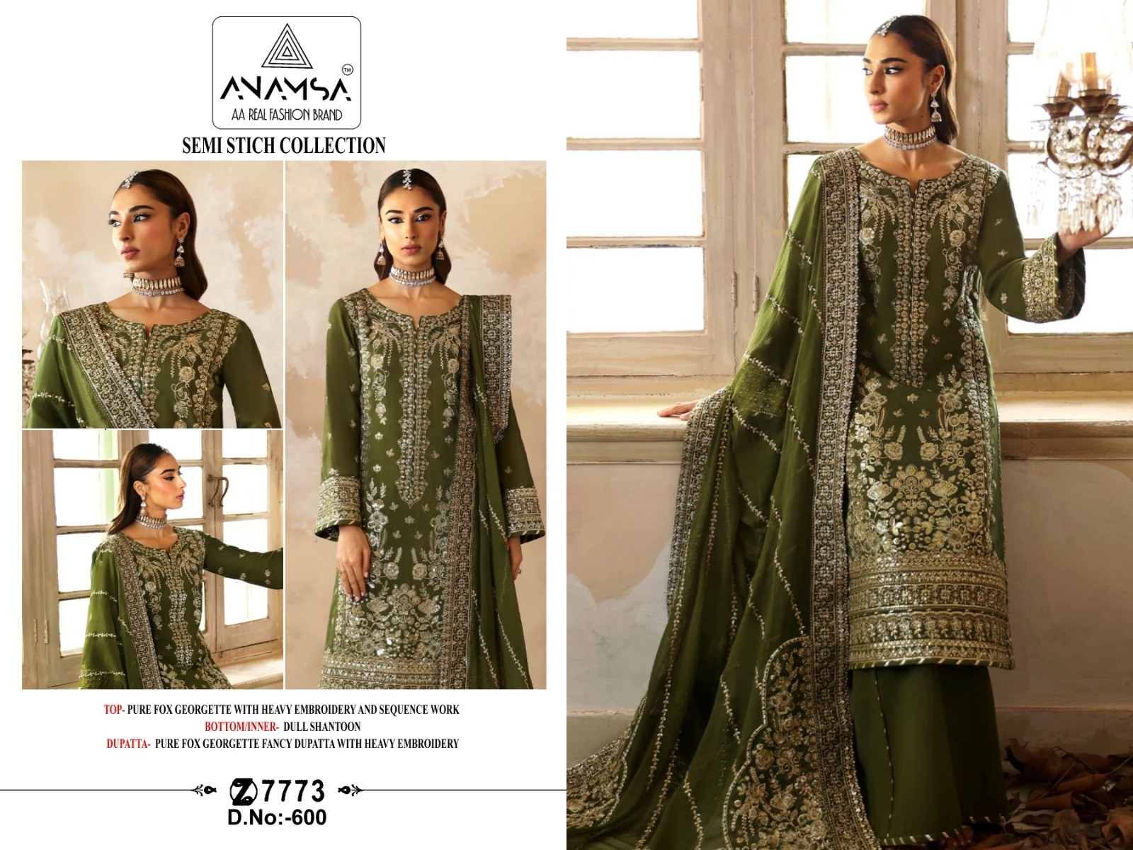 ANAMSA 600 PAKISTANI DRESS WHOLESALE
