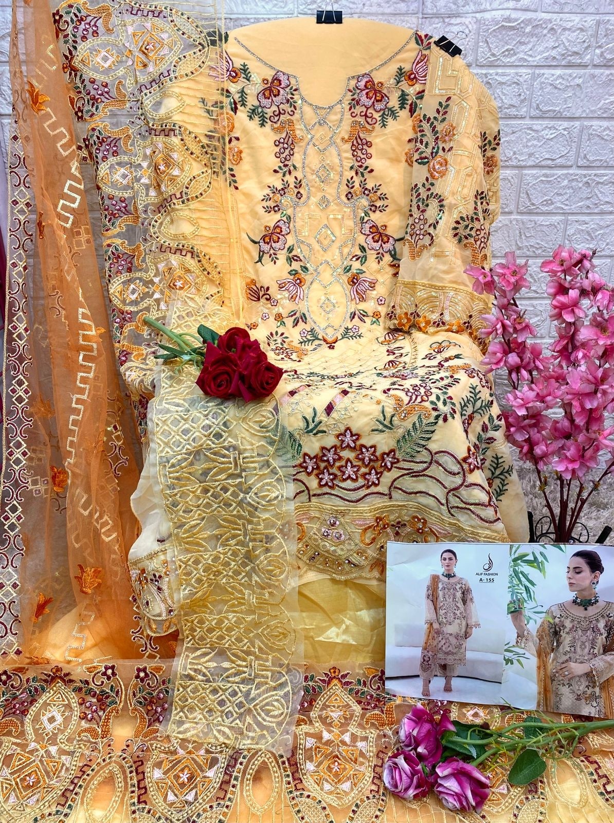 ALIF FASHION A 155 PAKISTANI SUITS MANUFACTURER