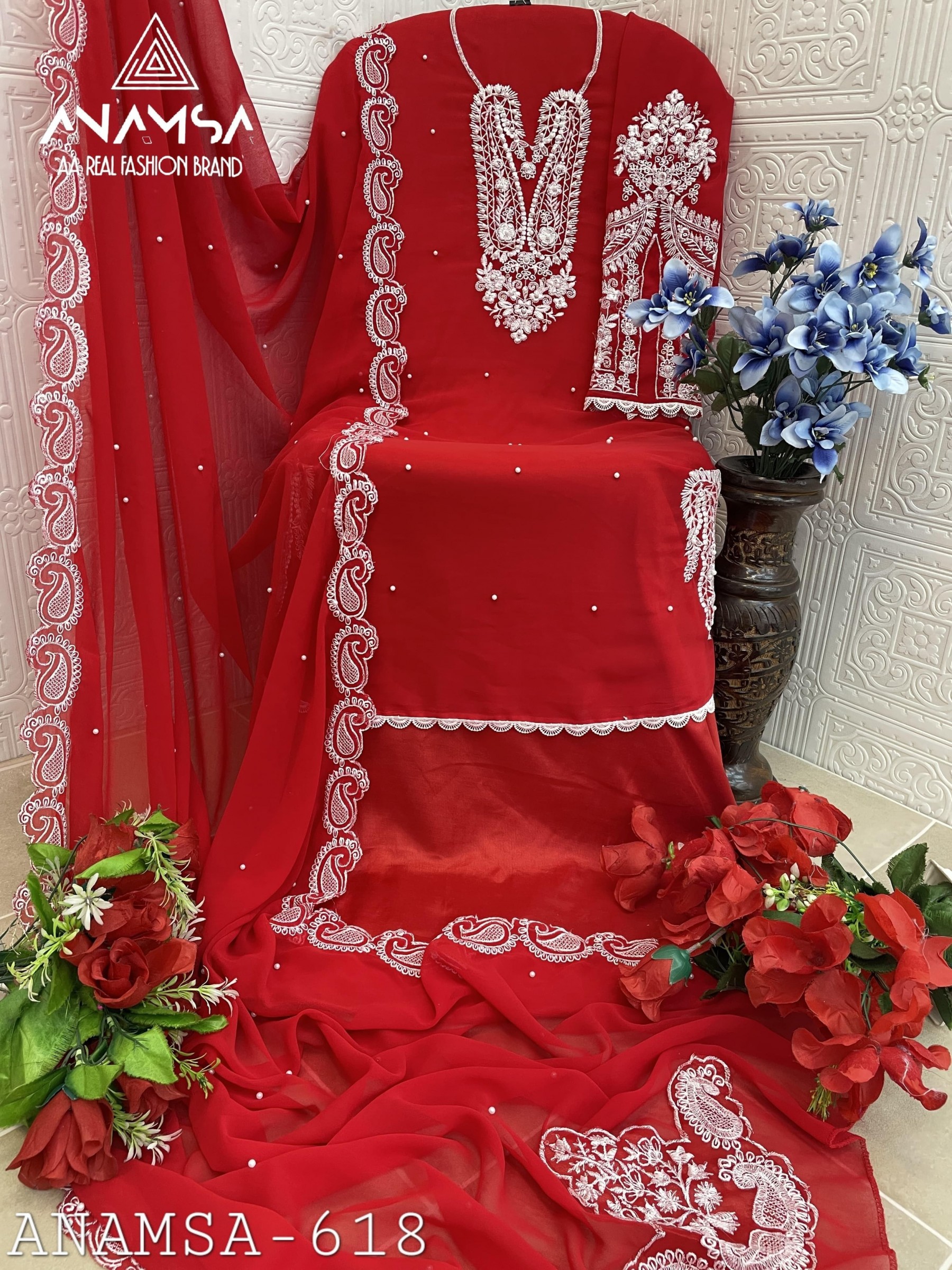 ANAMSA 618 PAKISTANI SUITS HIT DESIGNS 