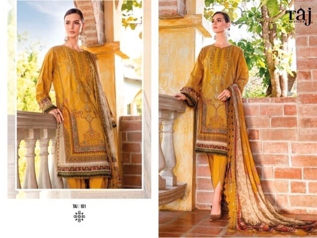 TAJ CREATIONS TAJ 101 COTTON SALWAR SUITS DEALER