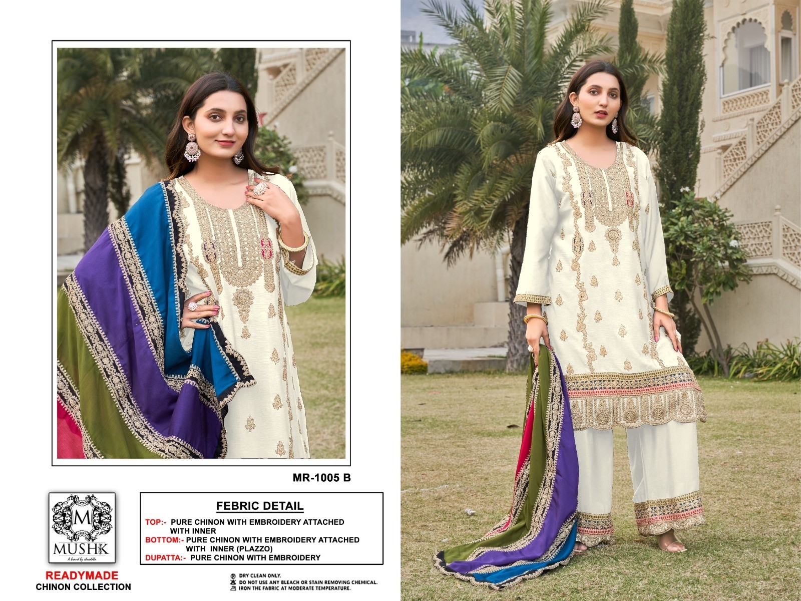 MUSHK MR 1005A TO 1005B READYMADE CHINON COLLECTION SALWAR SUITS