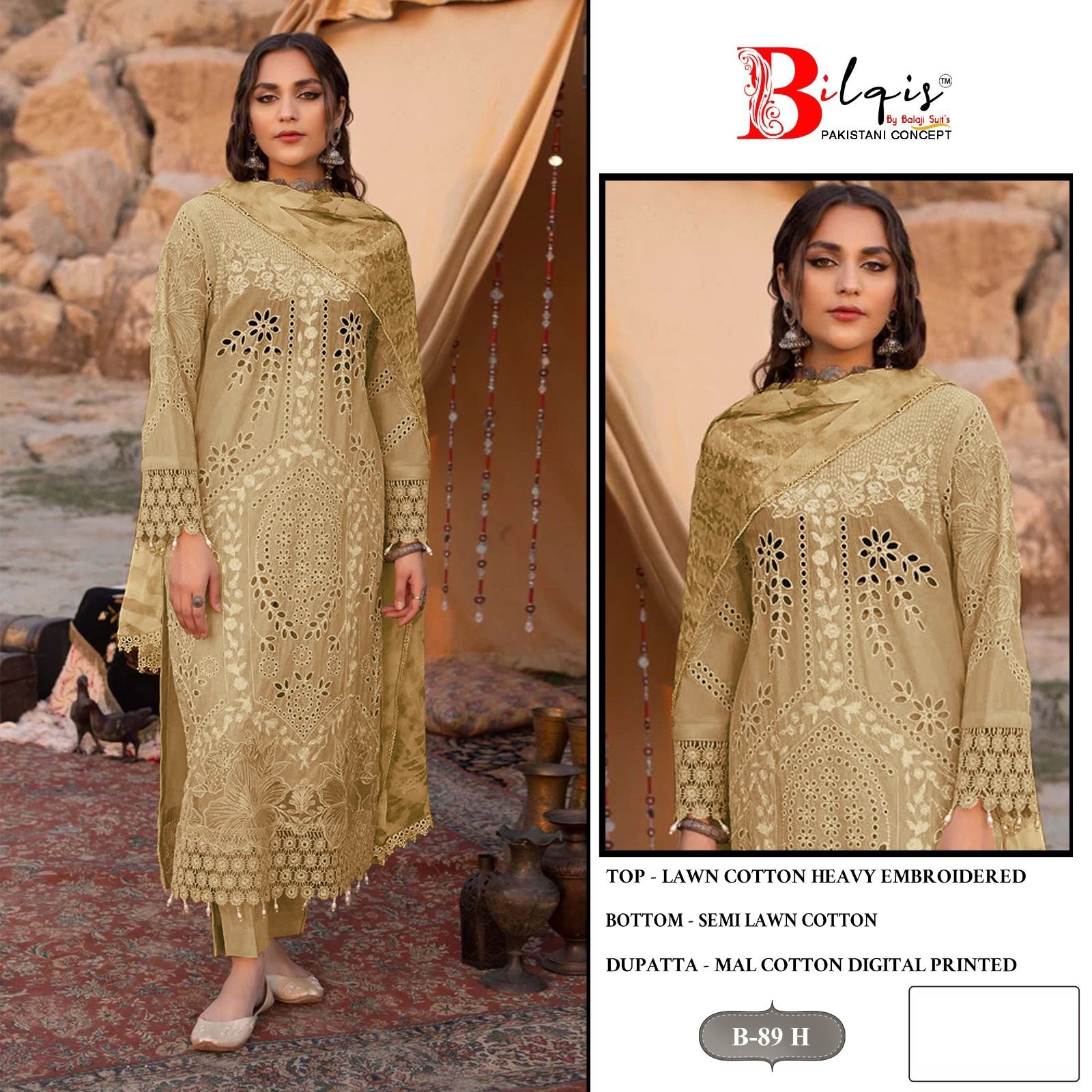 BILQIS B 89 A PAKISTANI SUITS DEALER SINGLE 
