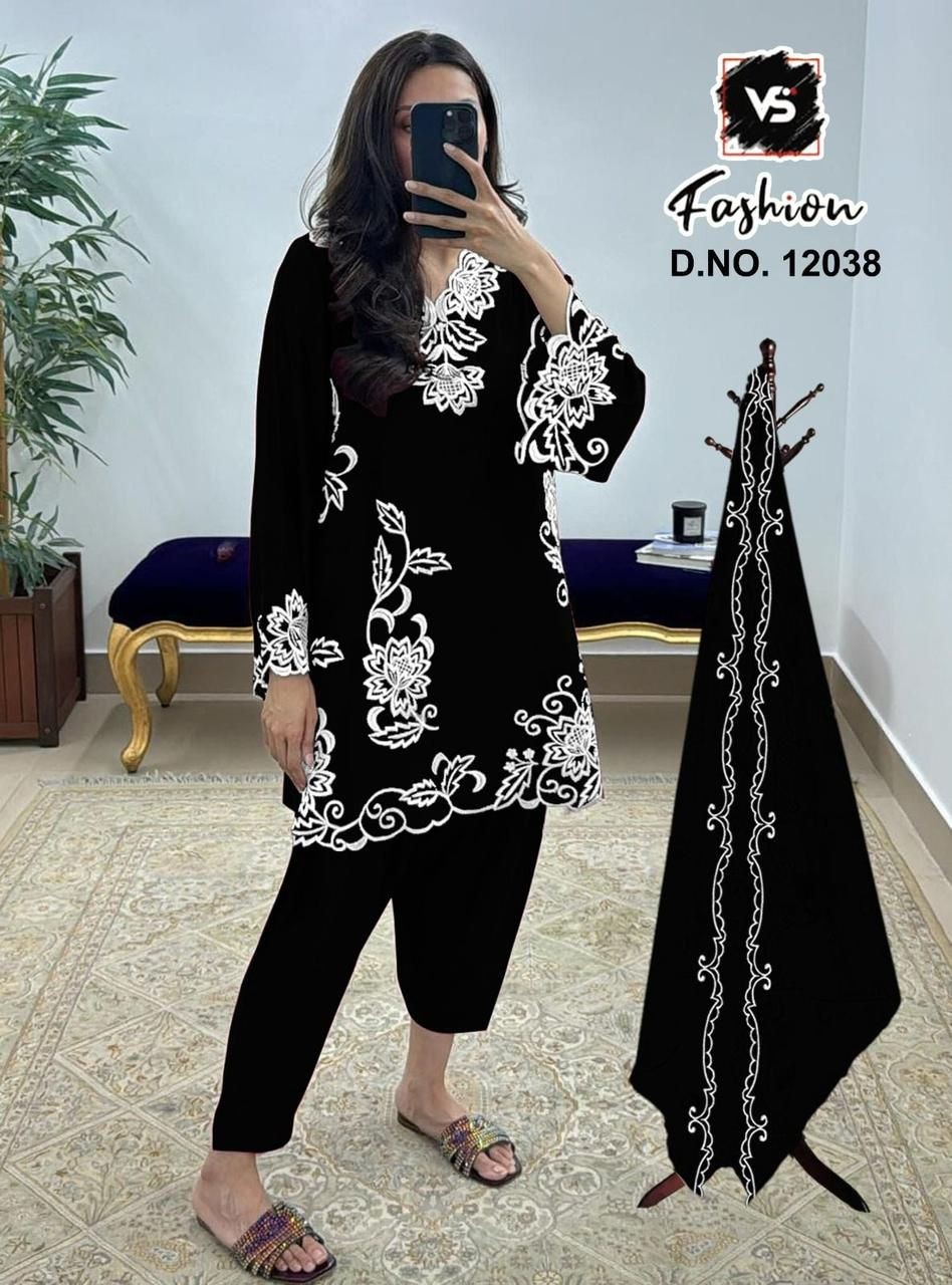 VS FASHION 12038 BLACK PAKISTANI KURTIS