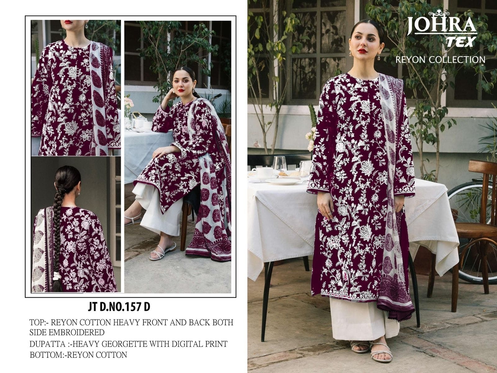 JOHRA TEX 157 A TO 157 D REYON COLLECTION SUITS SINGLE