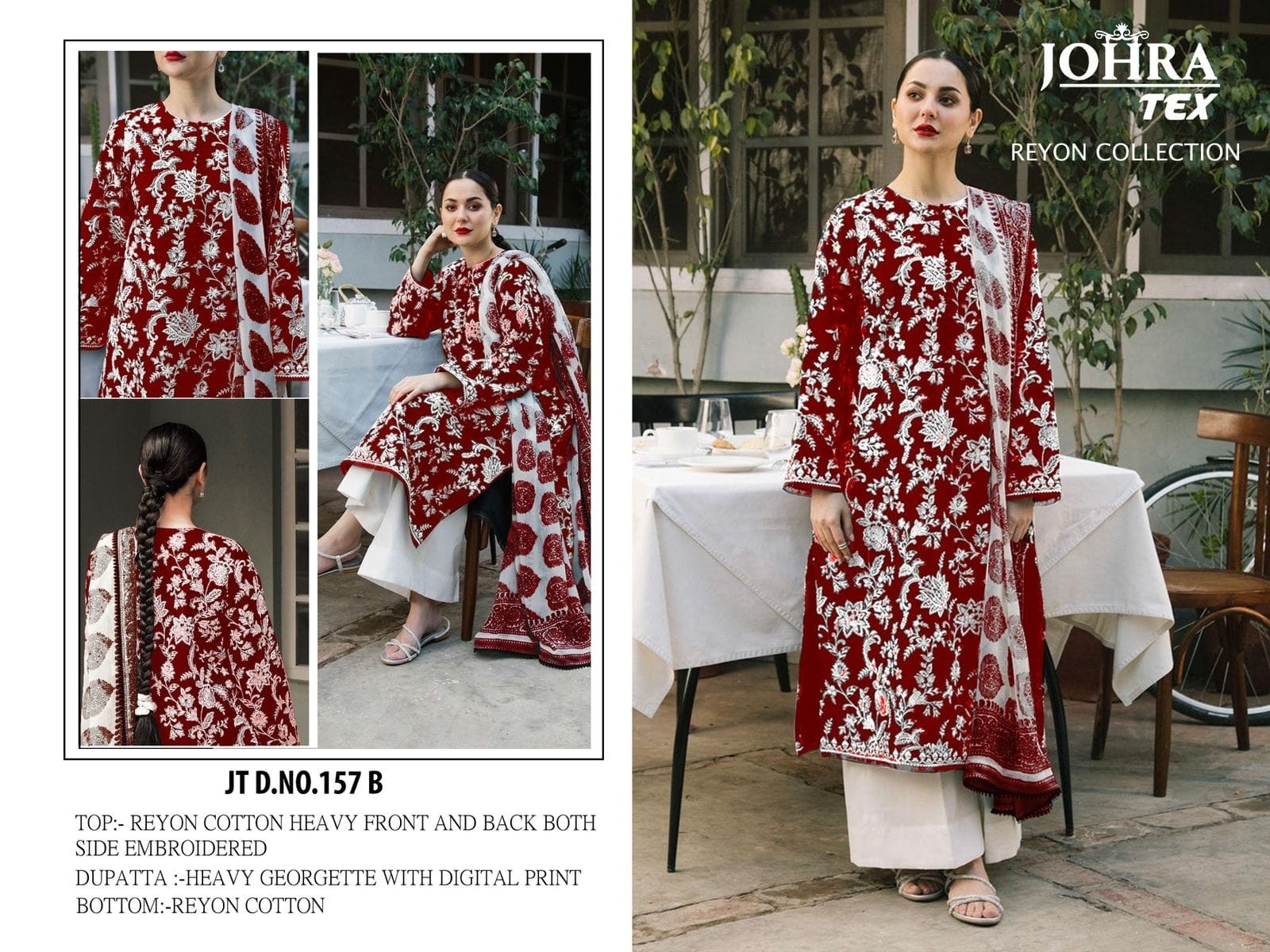 JOHRA TEX 157 A TO 157 D REYON COLLECTION SUITS SINGLE