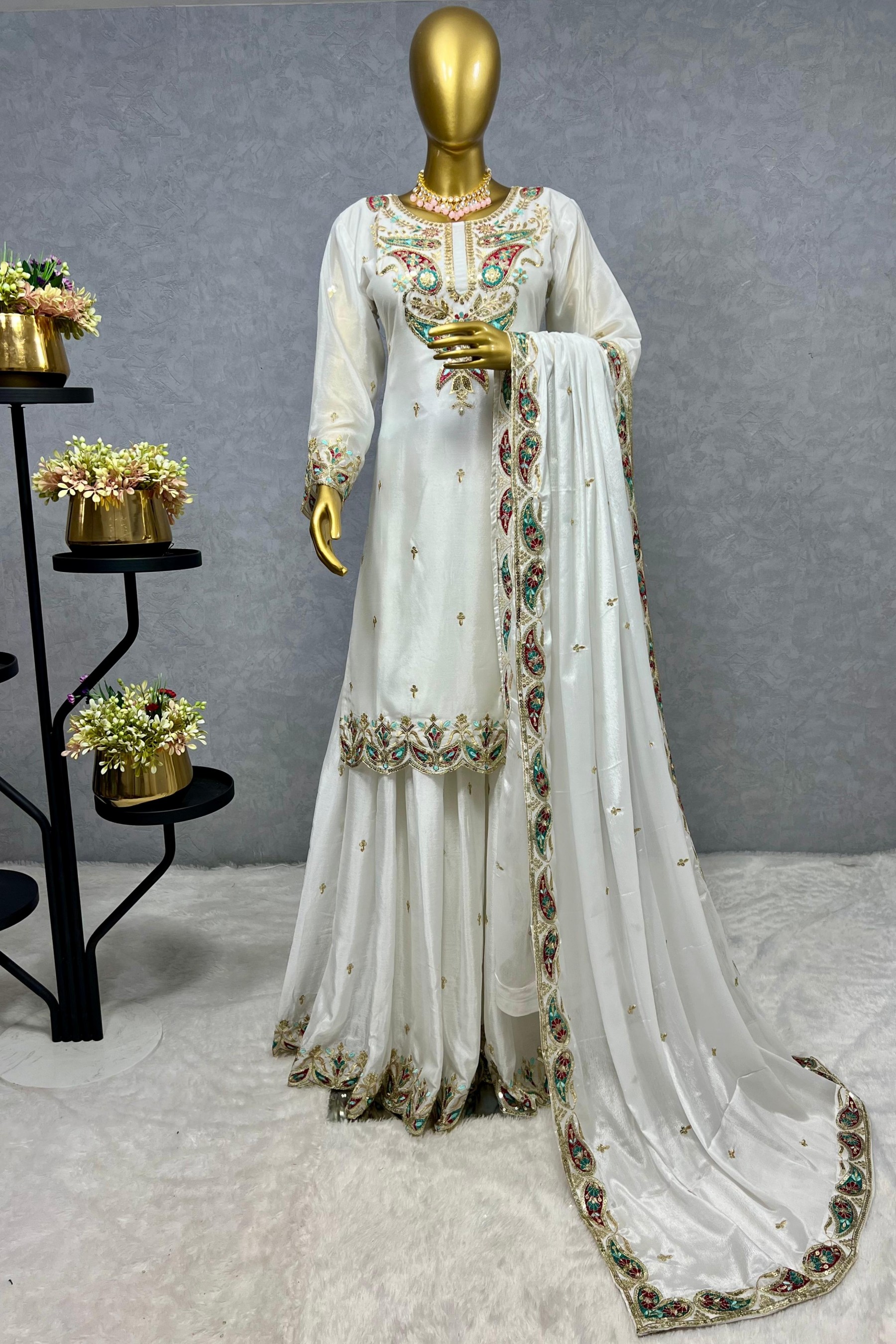 JD 584 LATEST READYMADE FENCY SHARARA
