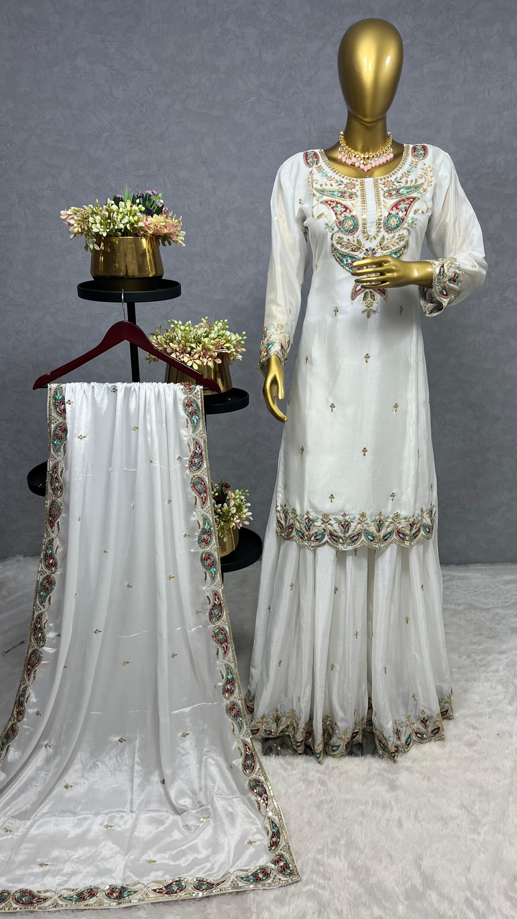 JD 584 LATEST READYMADE FENCY SHARARA