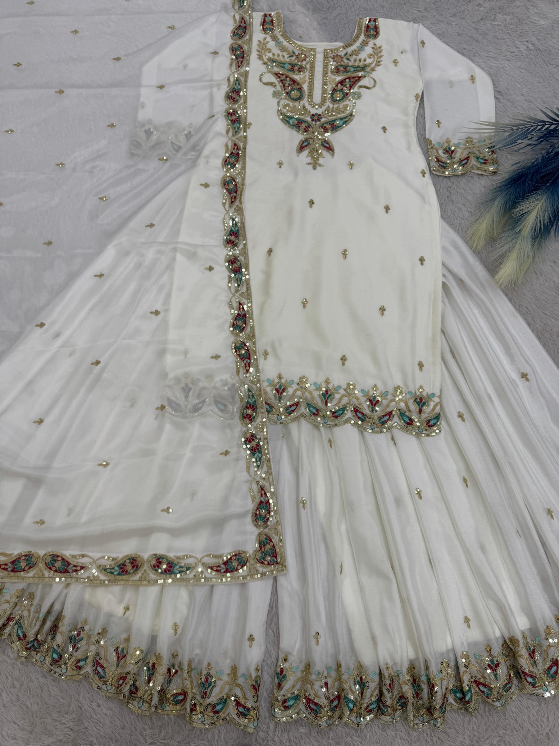JD 584 LATEST READYMADE FENCY SHARARA