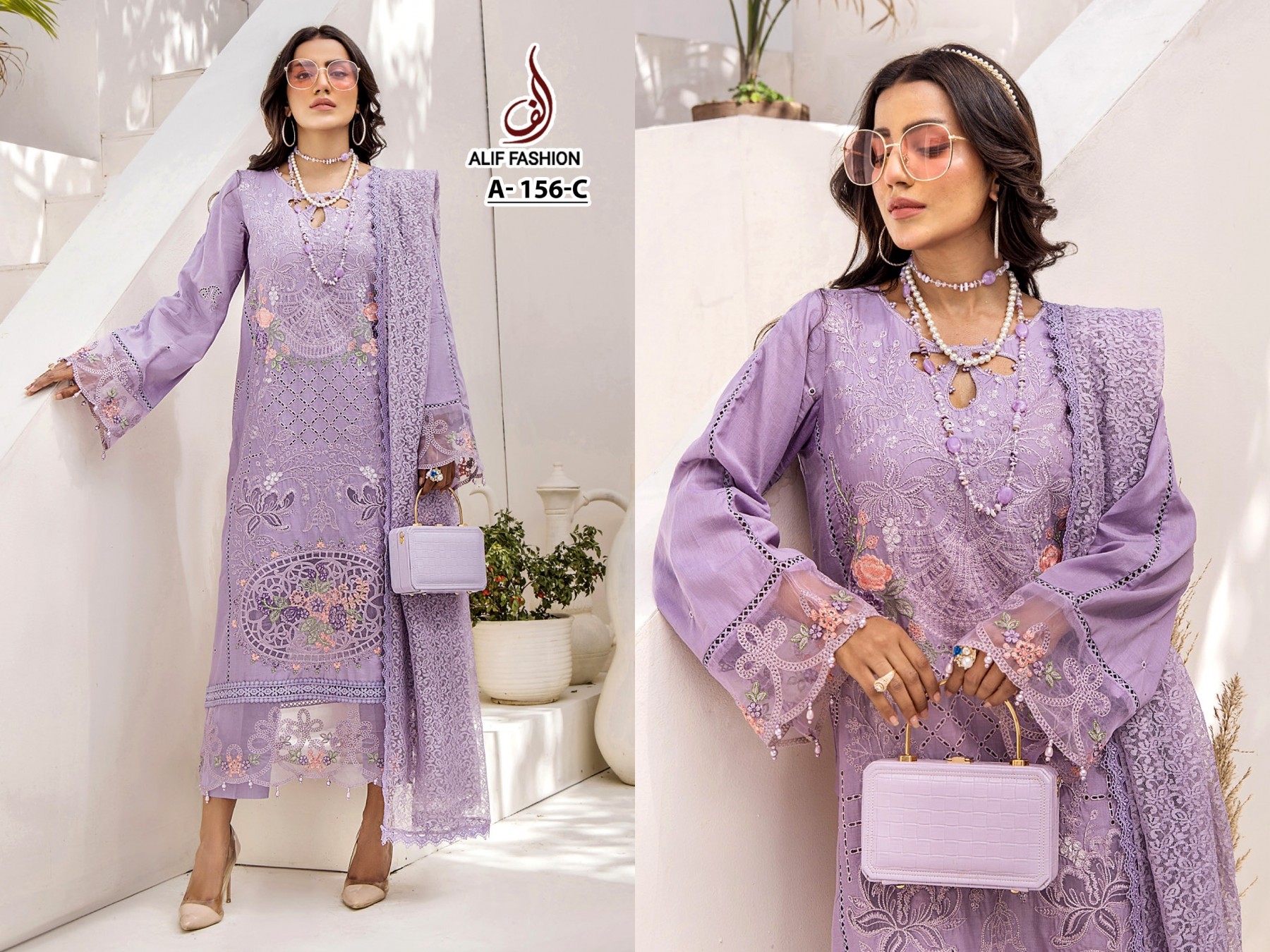 ALIF FASHION A 156 C PAKISTANI SALWAR SUITS DEALER WHOLESALE ONLINE