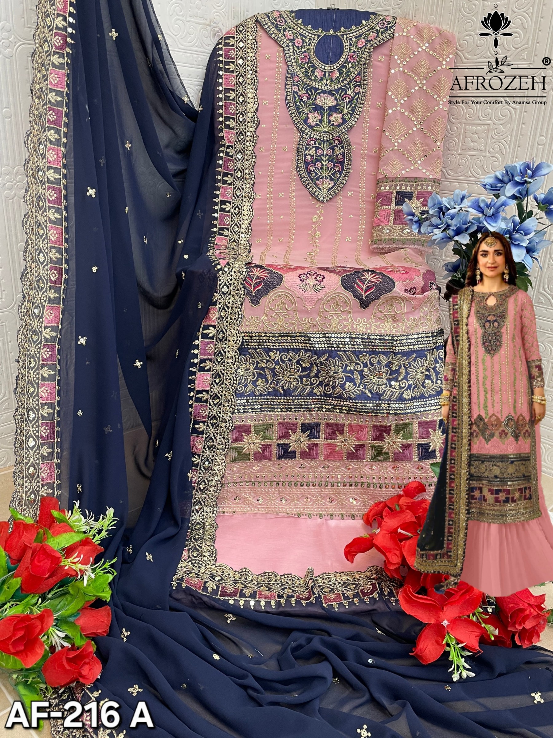 AFROZEH AF 216 A SALWAR SUITS WHOLESALE