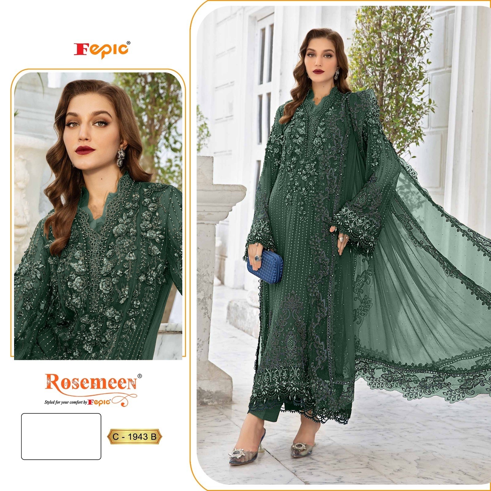 FEPIC ROSEMEEN C 1943 B LATEST PAKISTANI SUITS IN SURAT