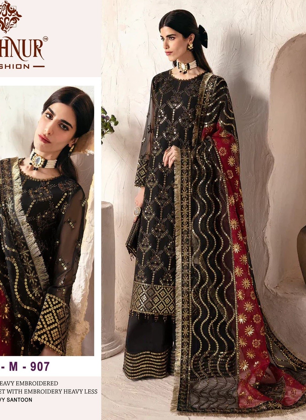 MAHNUR FASHION M 907 WHOLESALE PAKISTANI SUITS LATEST COLLECTION