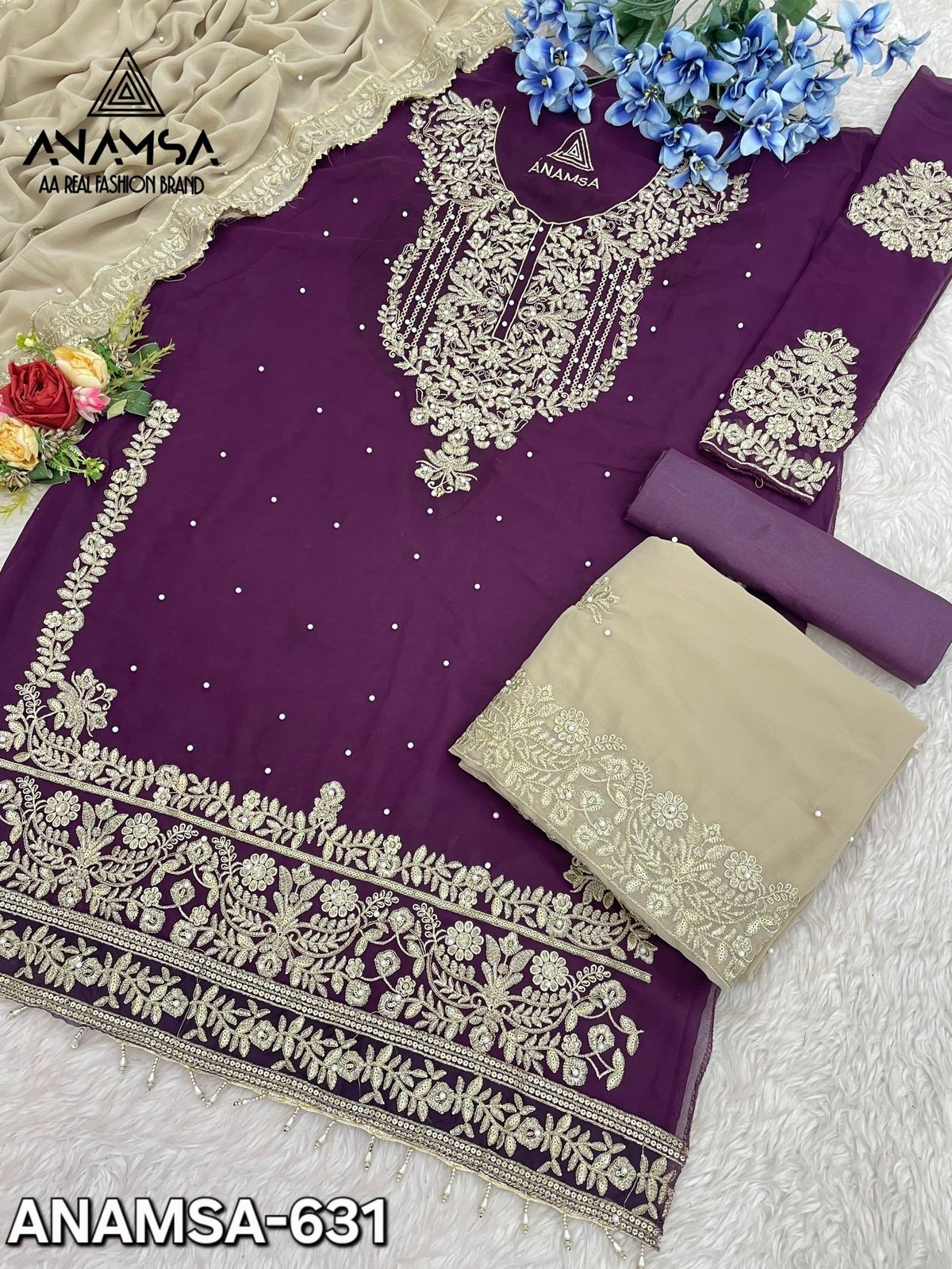 ANAMSA 631 WHOLESALE LATEST PAKISTANI SUITS