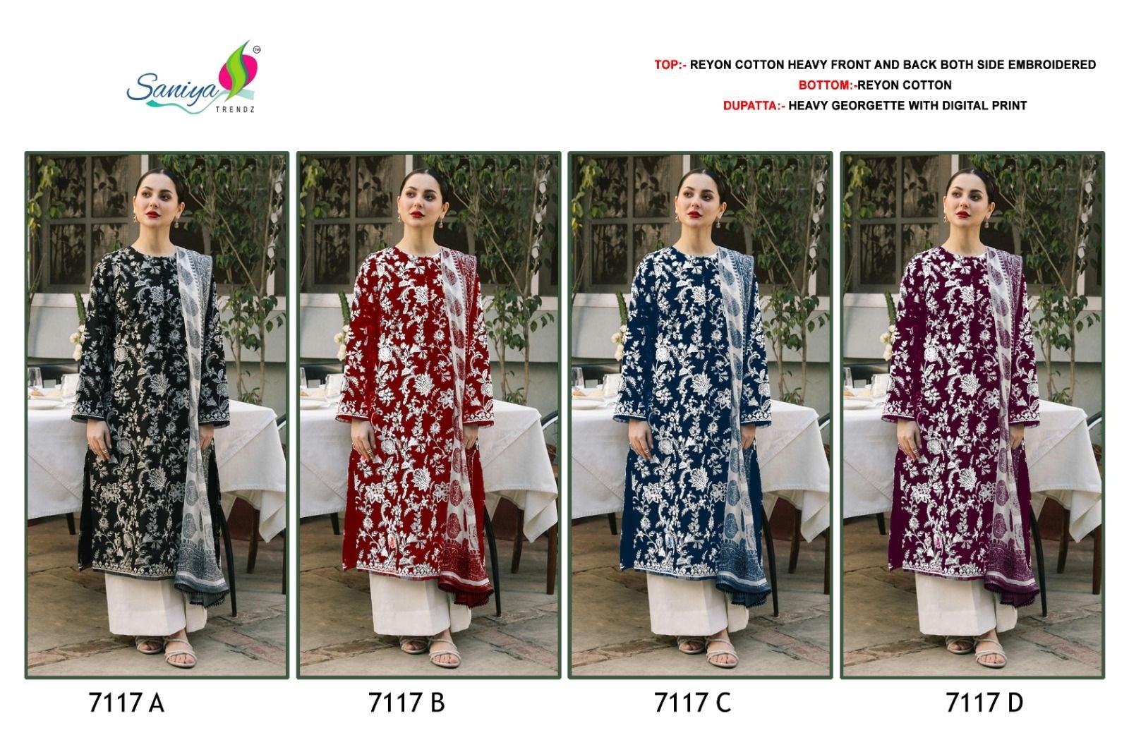 SANIYA TRENDZ 7117 D DEALER PAKISTANI SUITS ONLINE SHOPPING INDIA