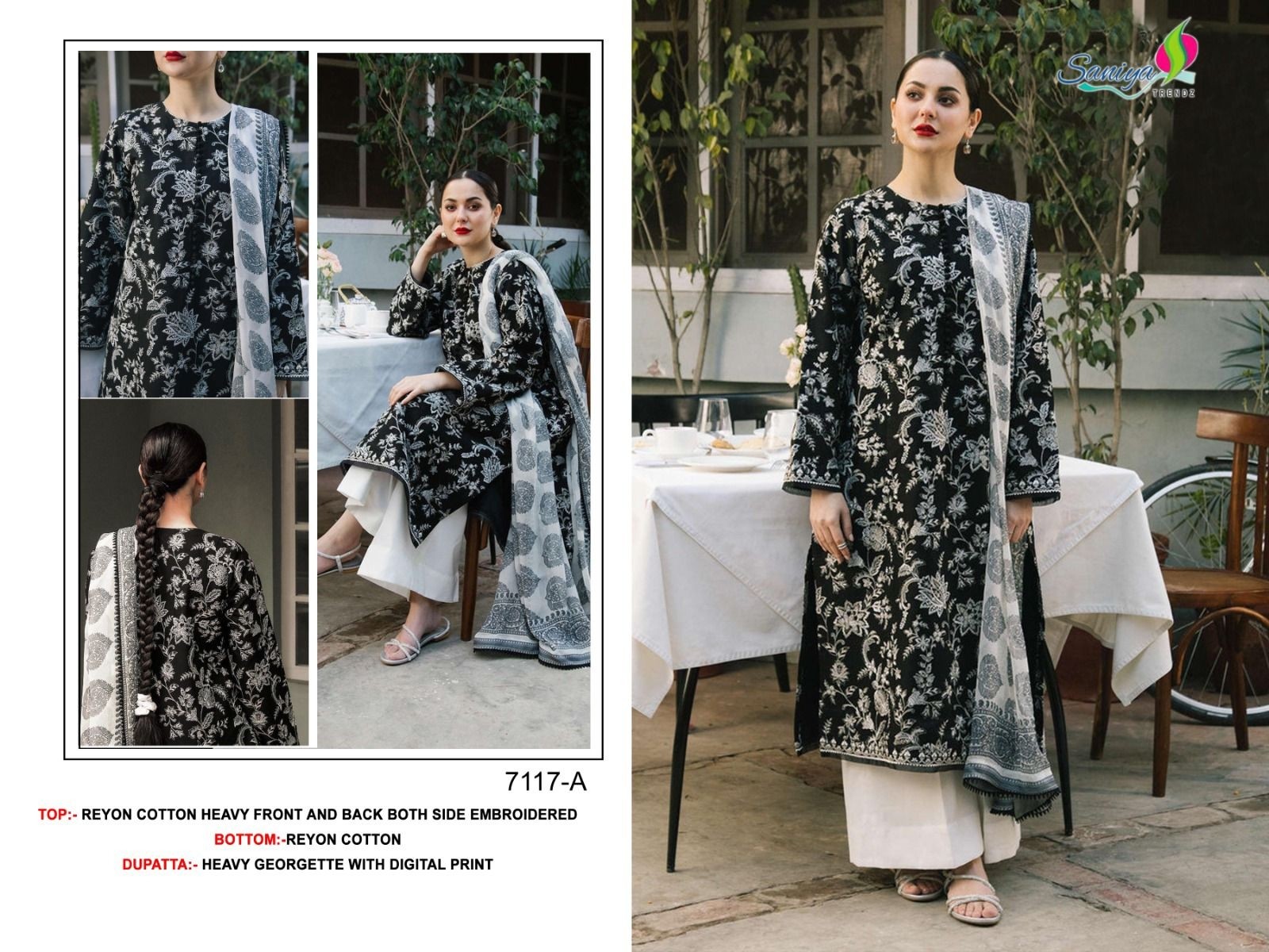 SANIYA TRENDZ 7117 A DEALER PAKISTANI SUITS ONLINE SHOPPING