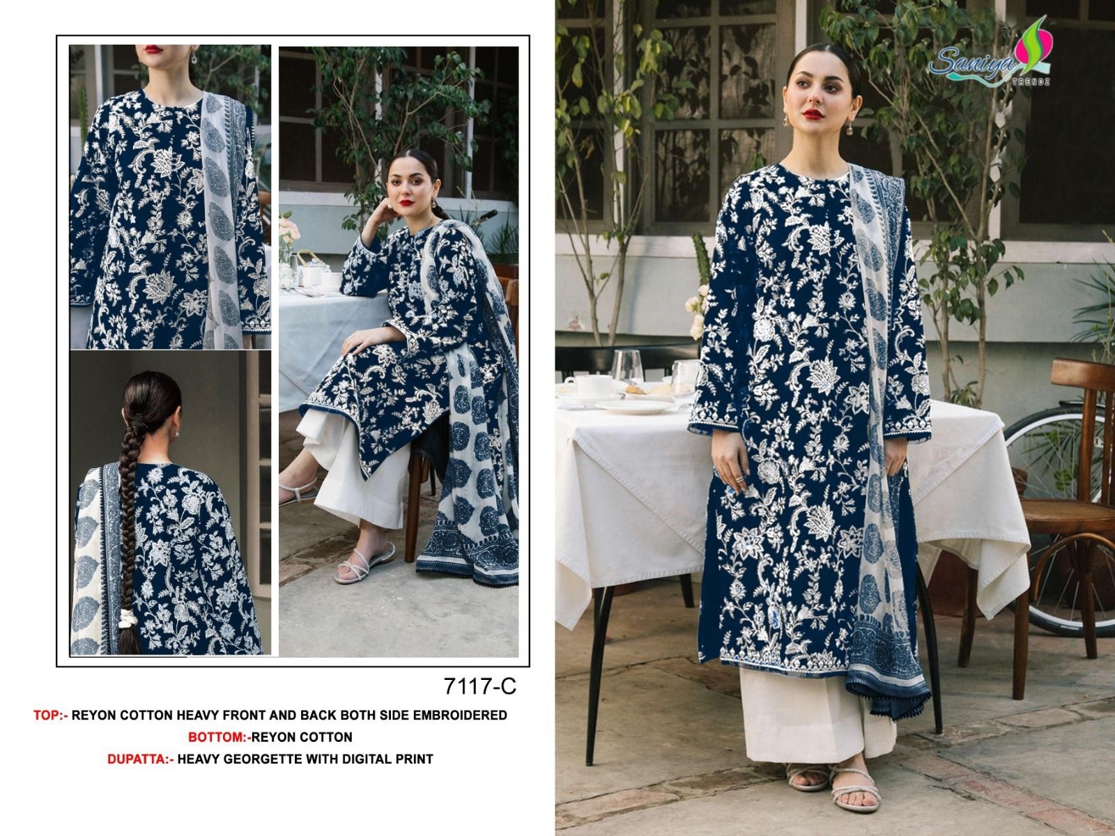 SANIYA TRENDZ 7117 C DEALER PAKISTANI SUITS ONLINE SHOPPING SURAT