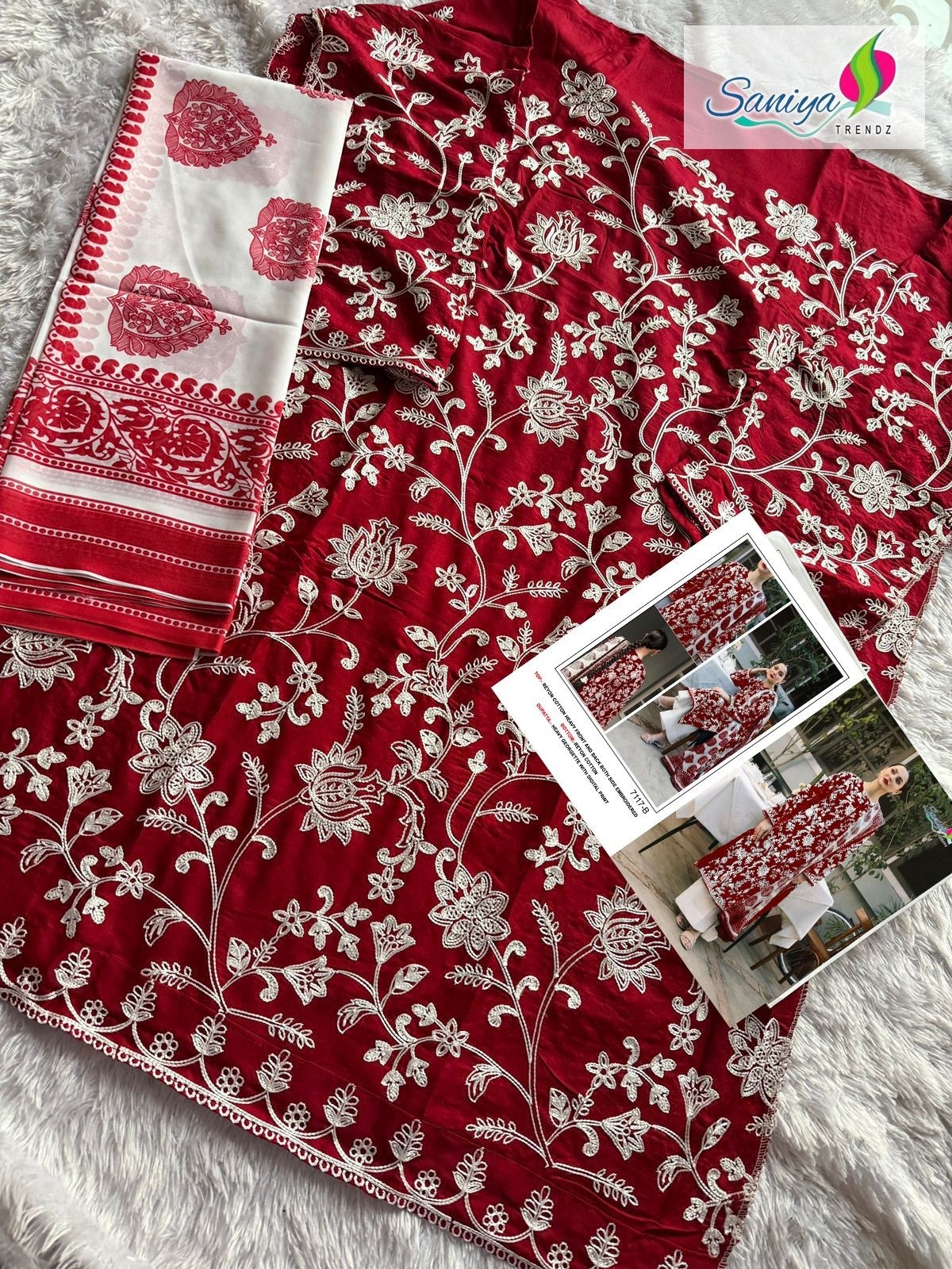 SANIYA TRENDZ 7117 B DEALER PAKISTANI SUITS RIYON COTTON