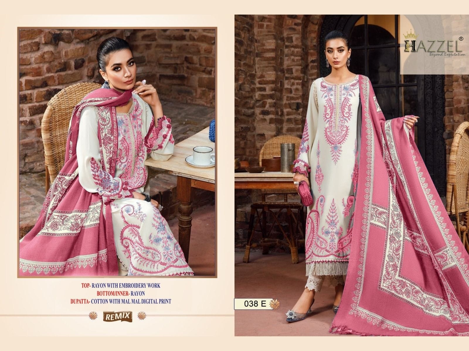 HAZZEL 038 E WHOLESALE PAKISTANI SUITS