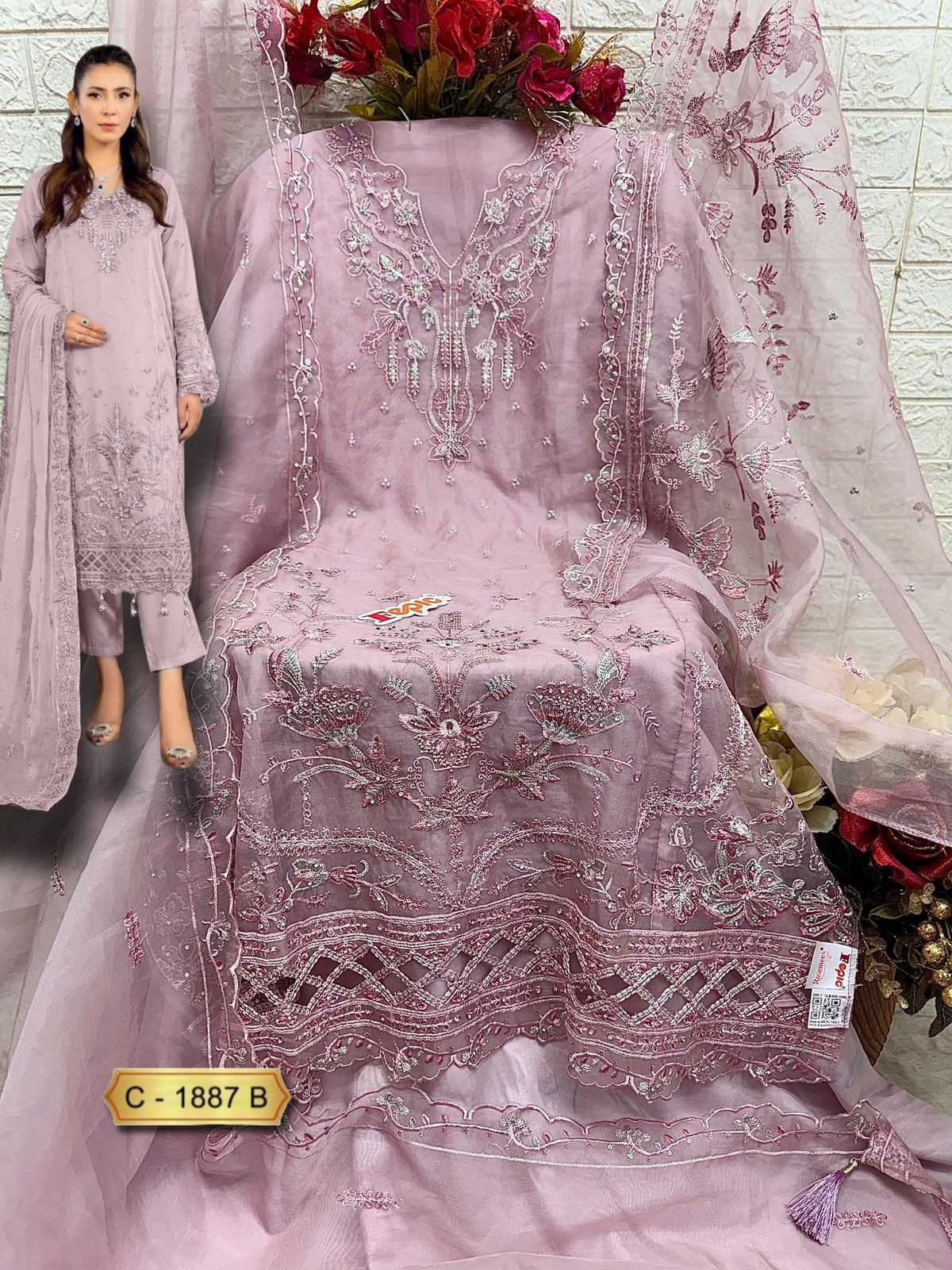 FEPIC ROSEMEEN 1887 PAKISTANI ORGANZA SUITS 