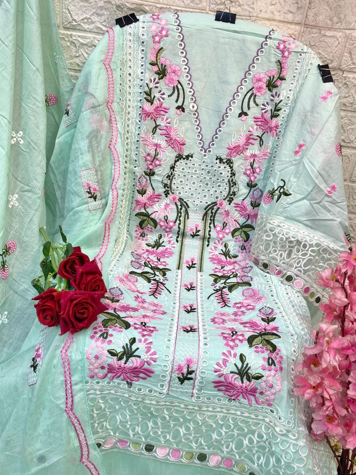 ALIF FASHION A 135 PAKISTANI SUITS PURE COTTON