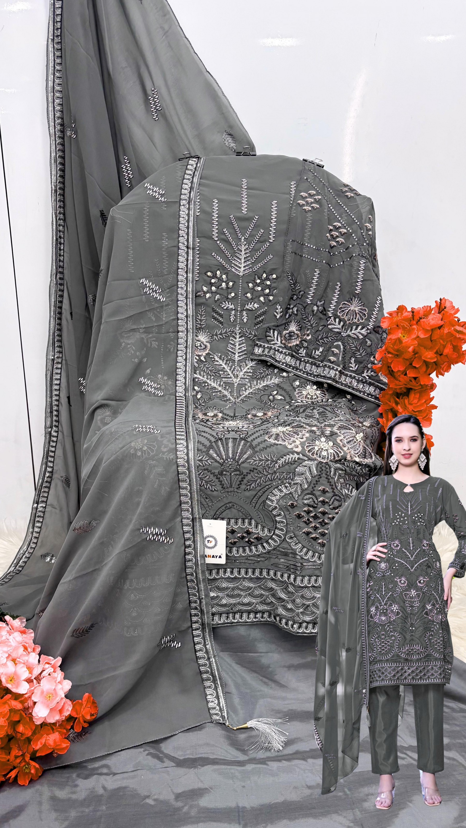 SHANAYA ROSE HAND CRAFT 194 B LATEST DESIGN PAKISTANI SUITS BUY SURAT